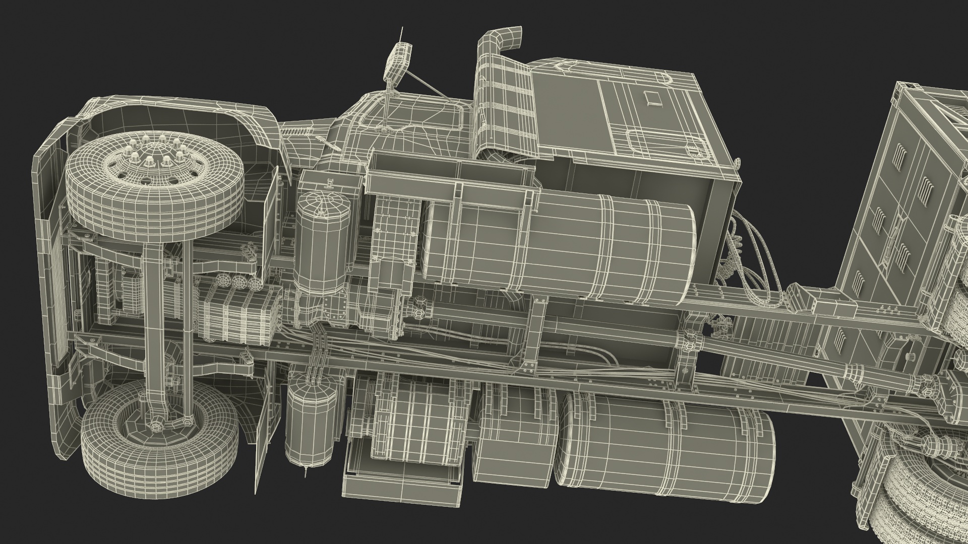 3D model Freight Truck with LNG Transport Trailer