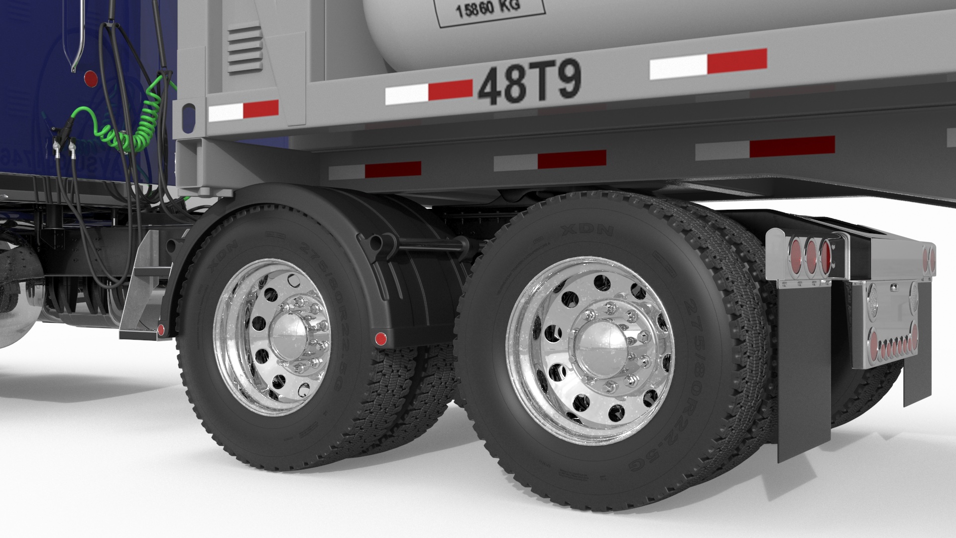 3D model Freight Truck with LNG Transport Trailer