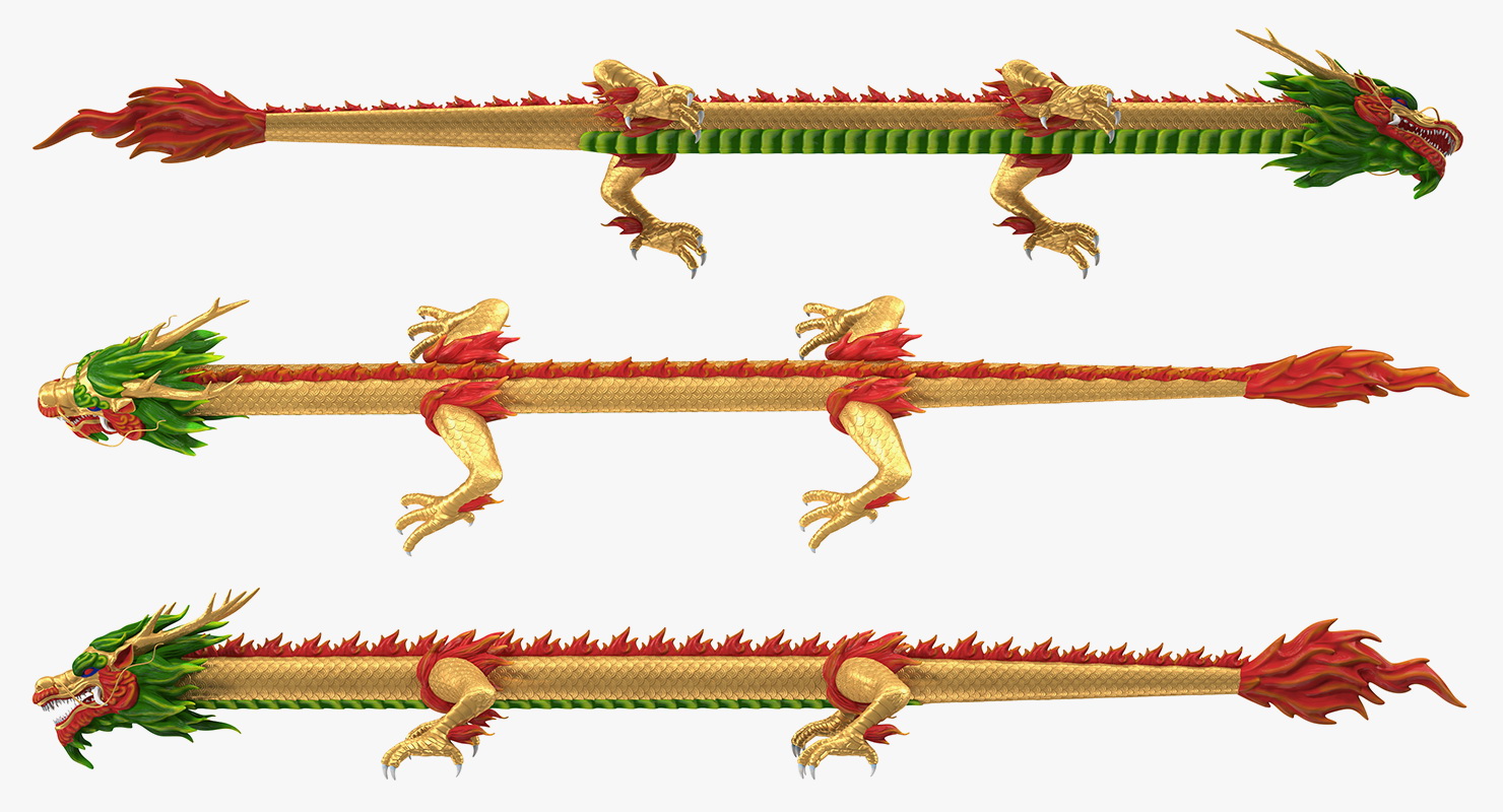Traditional Chinese Dragon Neutral Pose 3D model