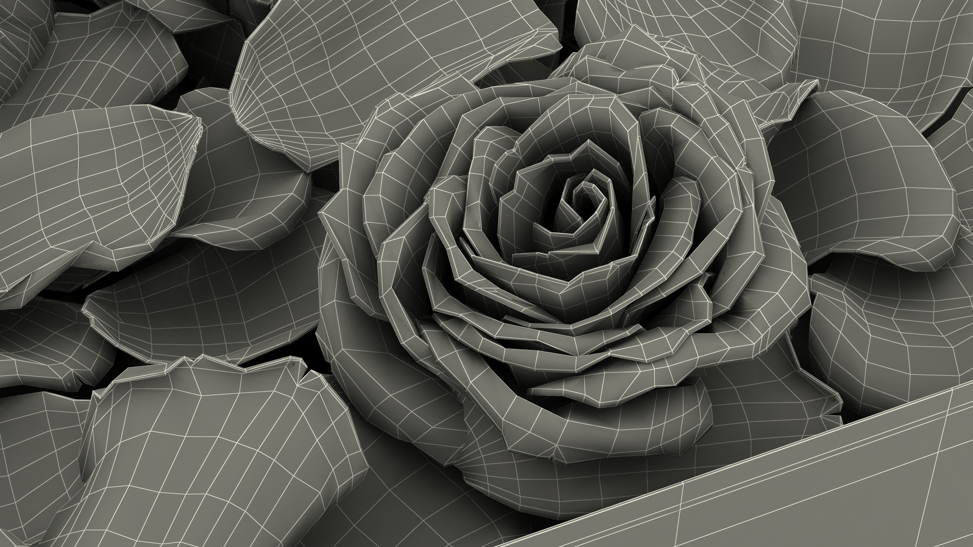 3D model Box With Rose Petals