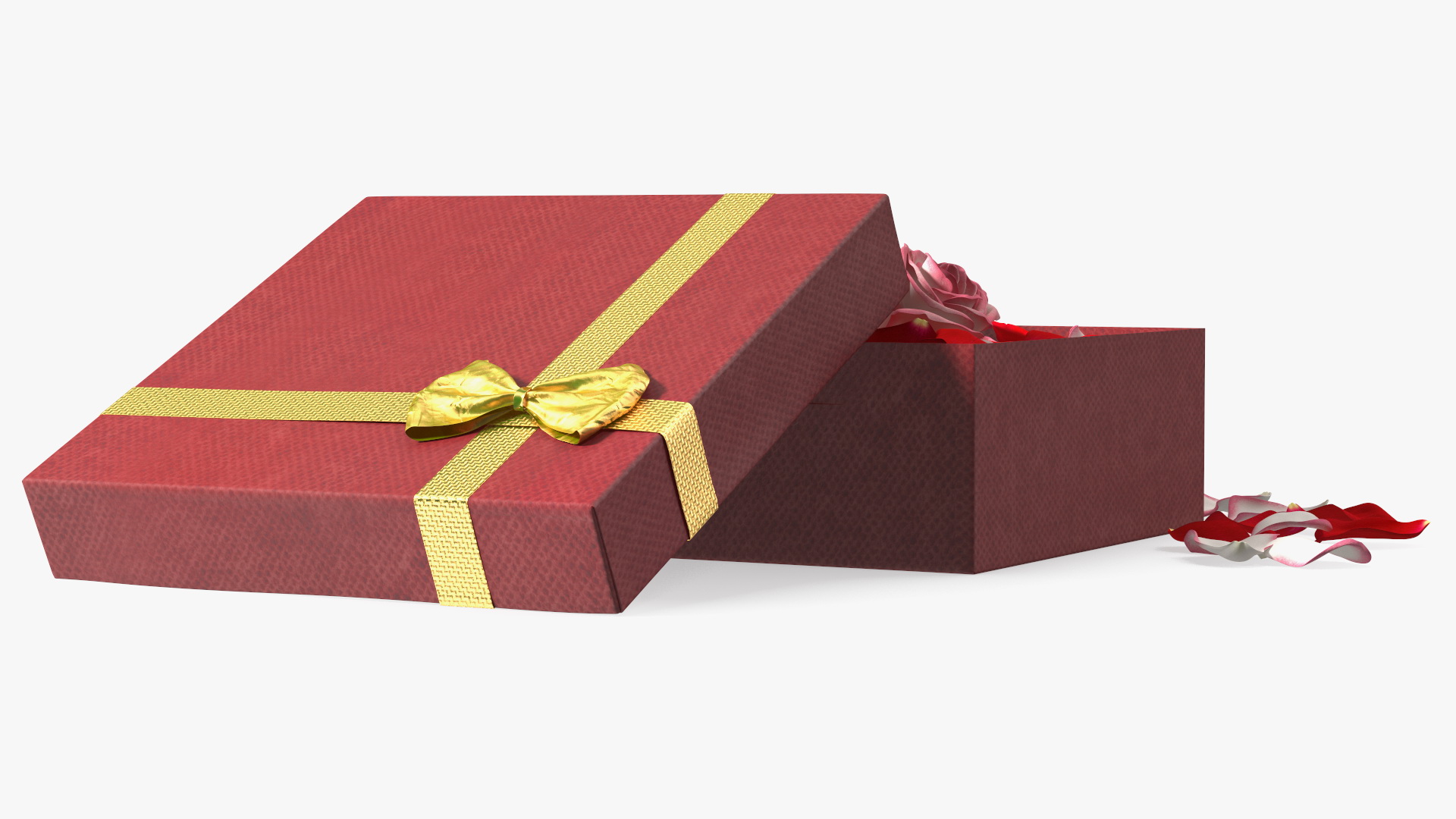 3D model Box With Rose Petals