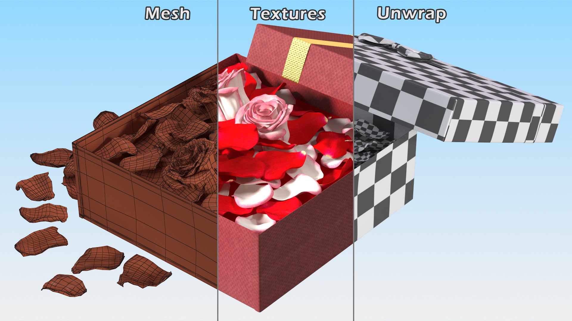 3D model Box With Rose Petals