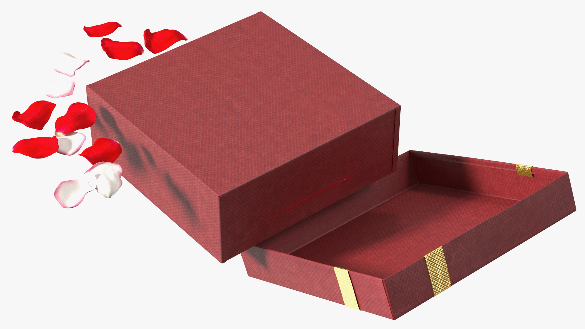 3D model Box With Rose Petals