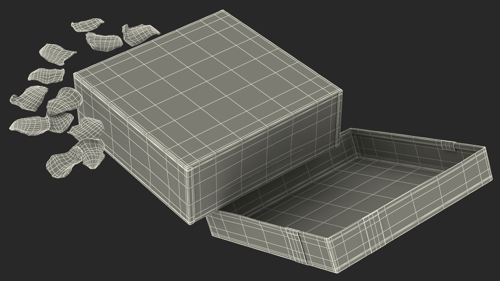 3D model Box With Rose Petals