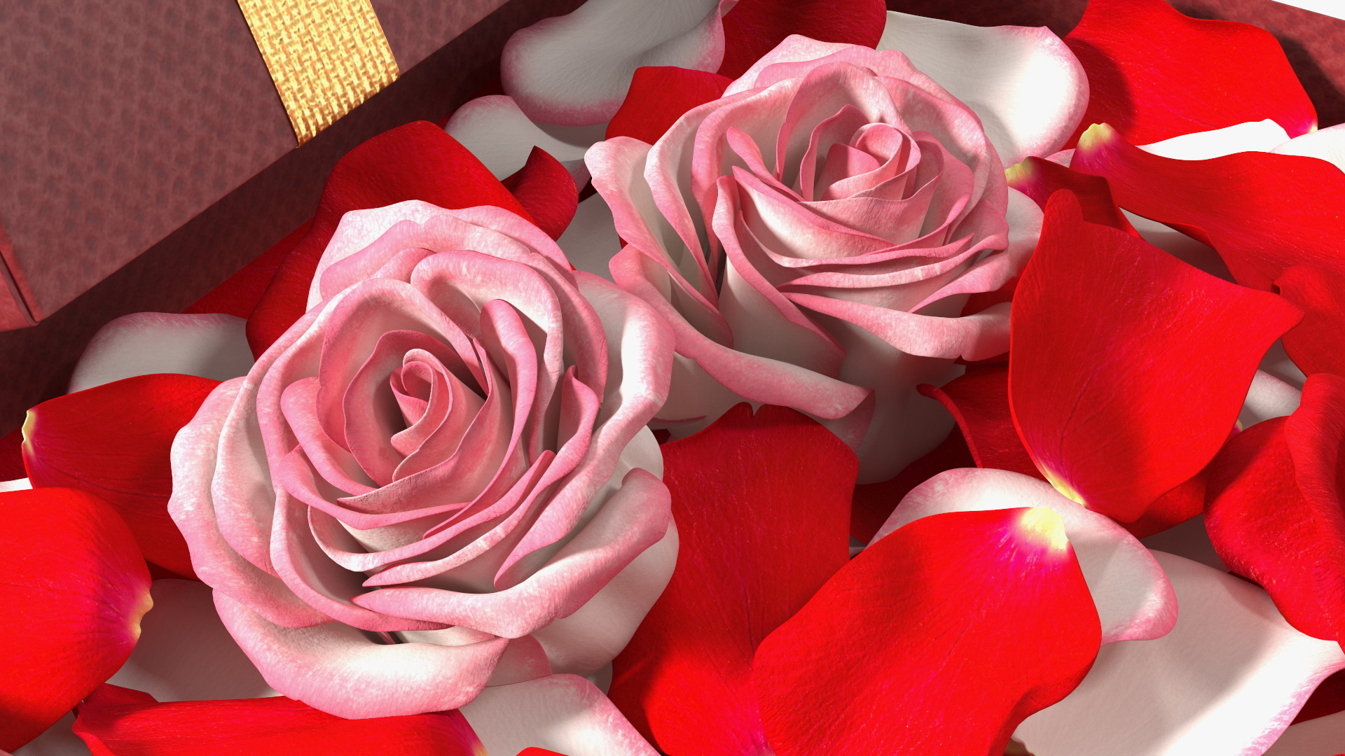 3D model Box With Rose Petals