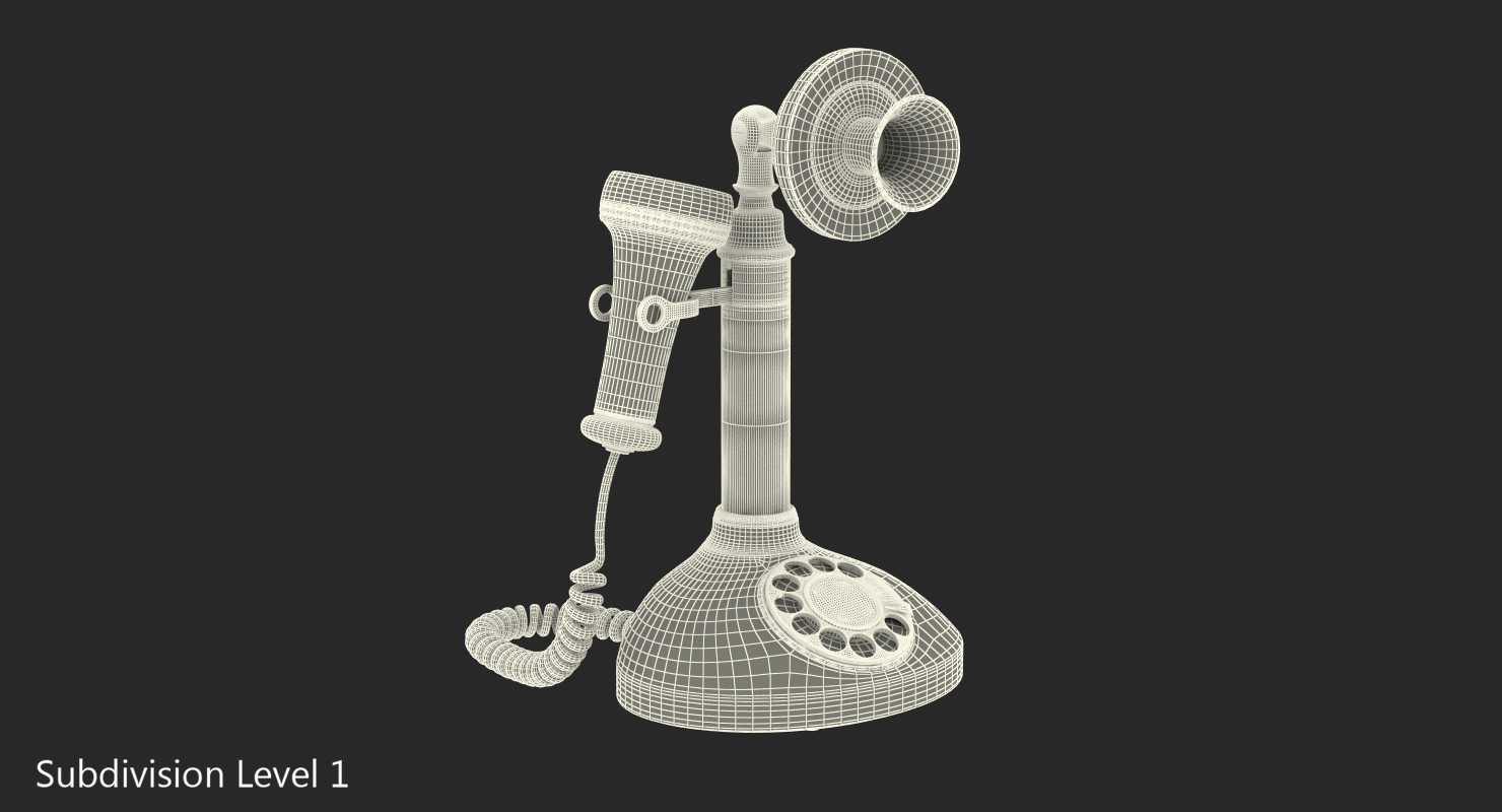 3D Old Upright Telephone