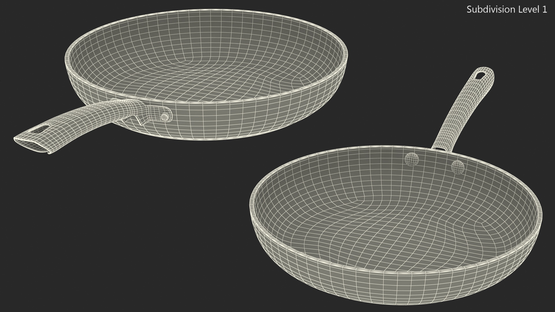 3D Tower White Frying Pan Set