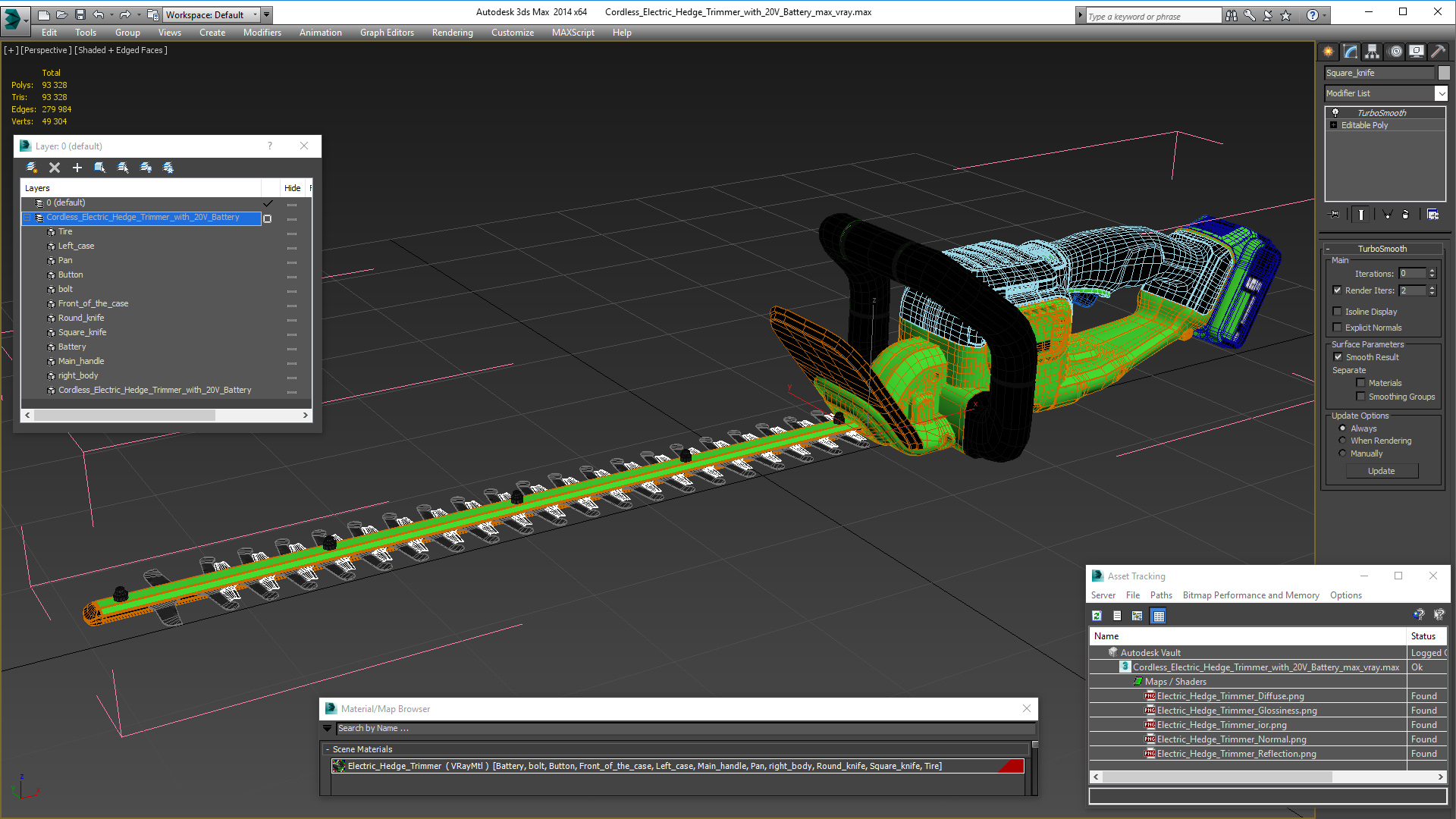 3D Cordless Electric Hedge Trimmer with 20V Battery model