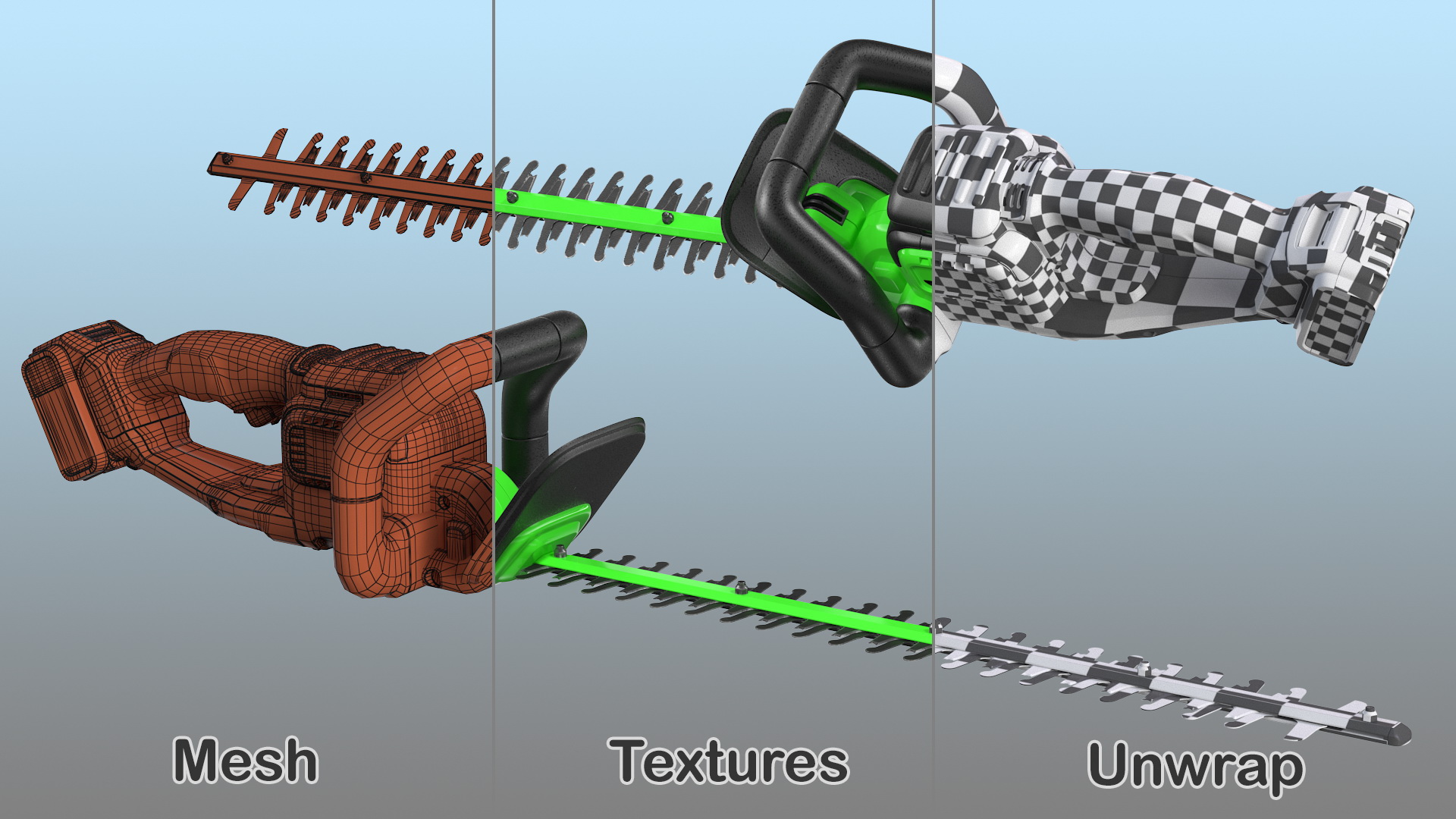 3D Cordless Electric Hedge Trimmer with 20V Battery model