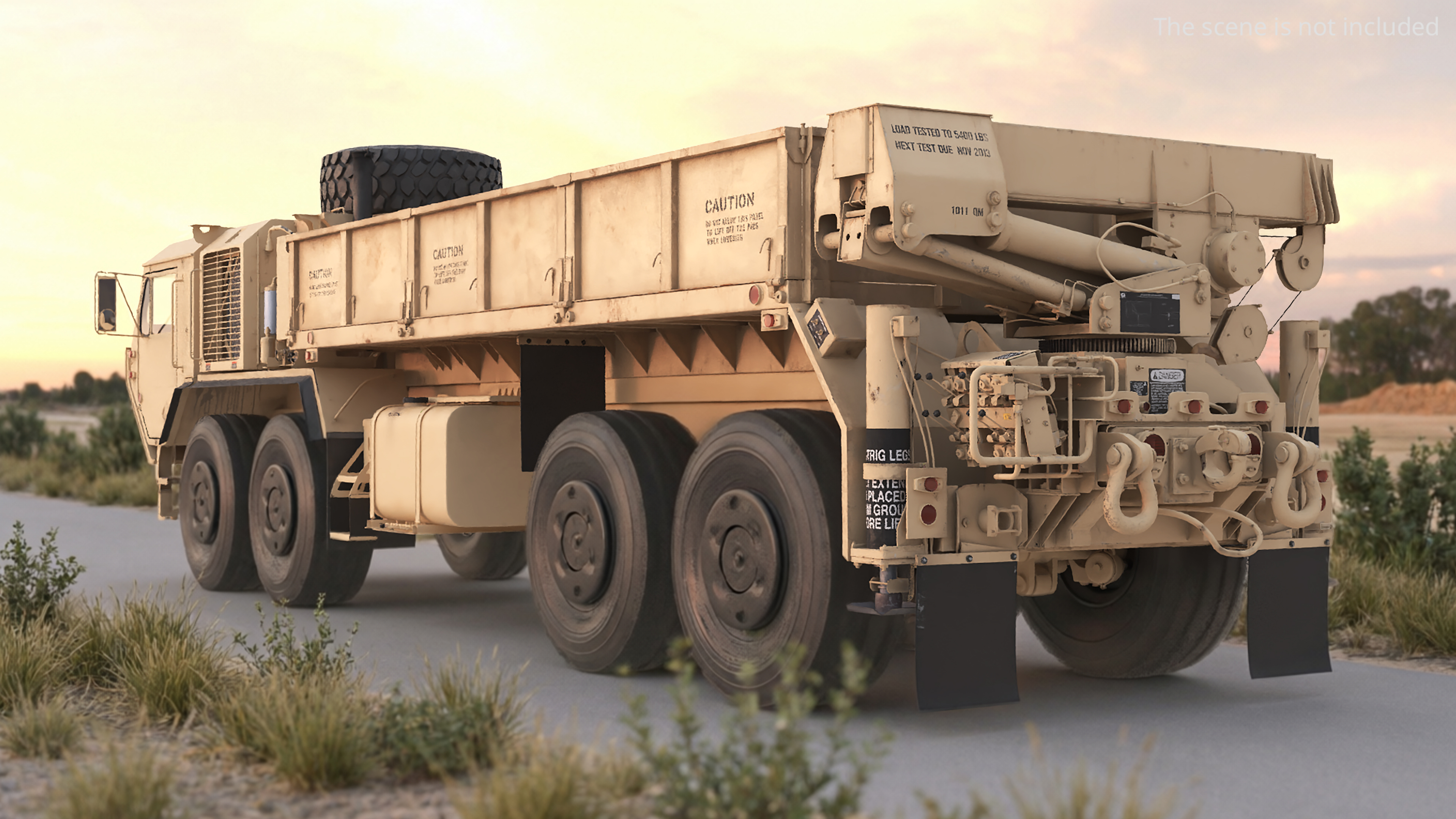 Military Flatbed Cargo Module with Loader Tan, view 2