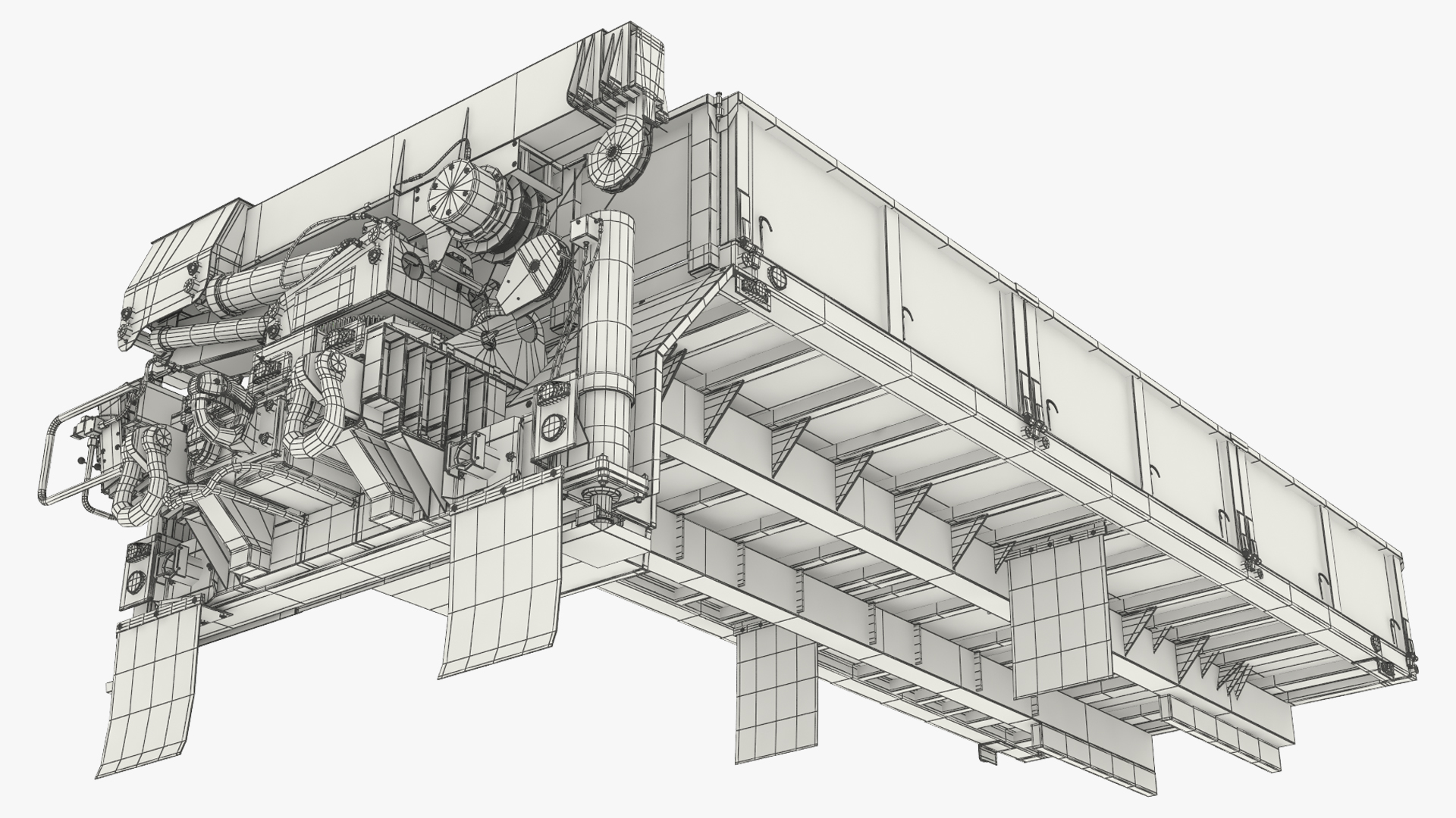 Military Flatbed Cargo Module with Loader Tan, view 12