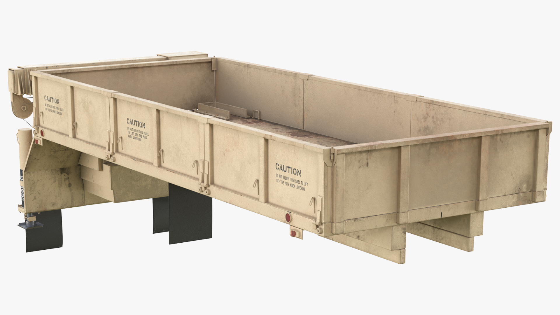 Military Flatbed Cargo Module with Loader Tan