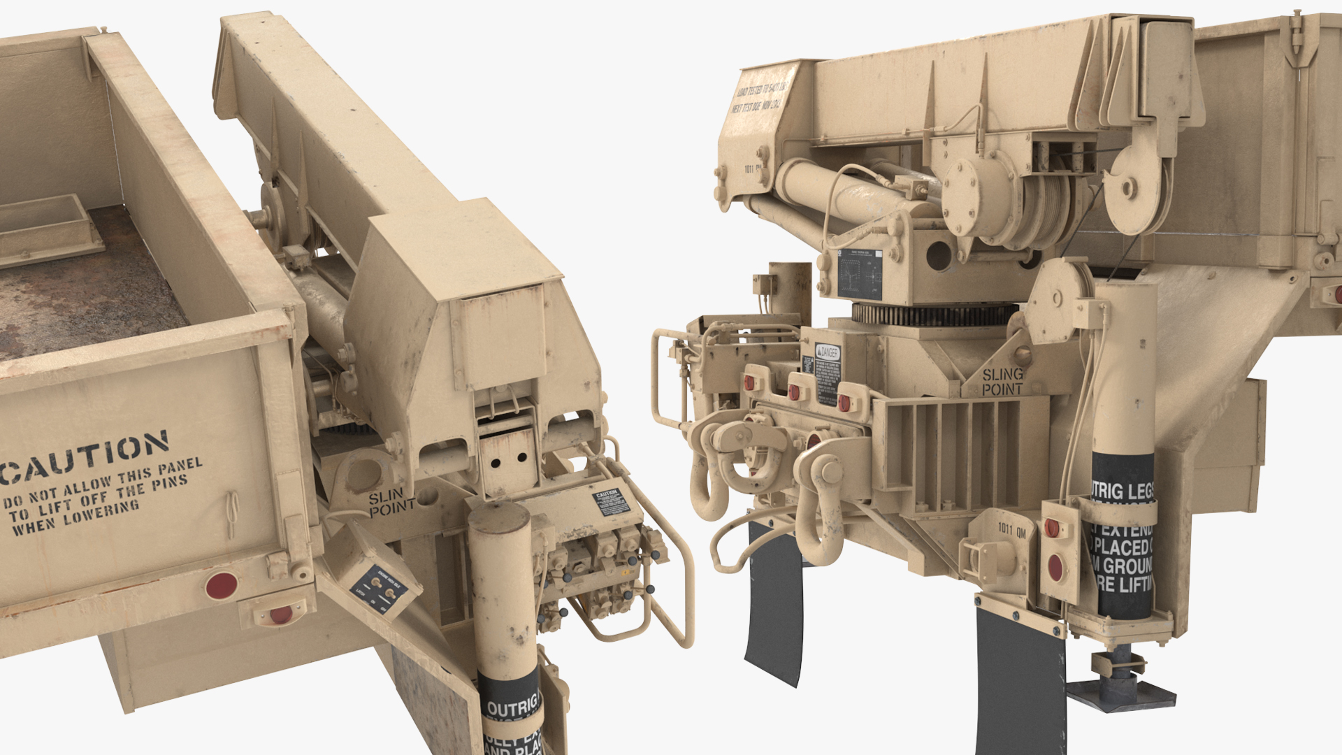 Military Flatbed Cargo Module with Loader Tan, view 6