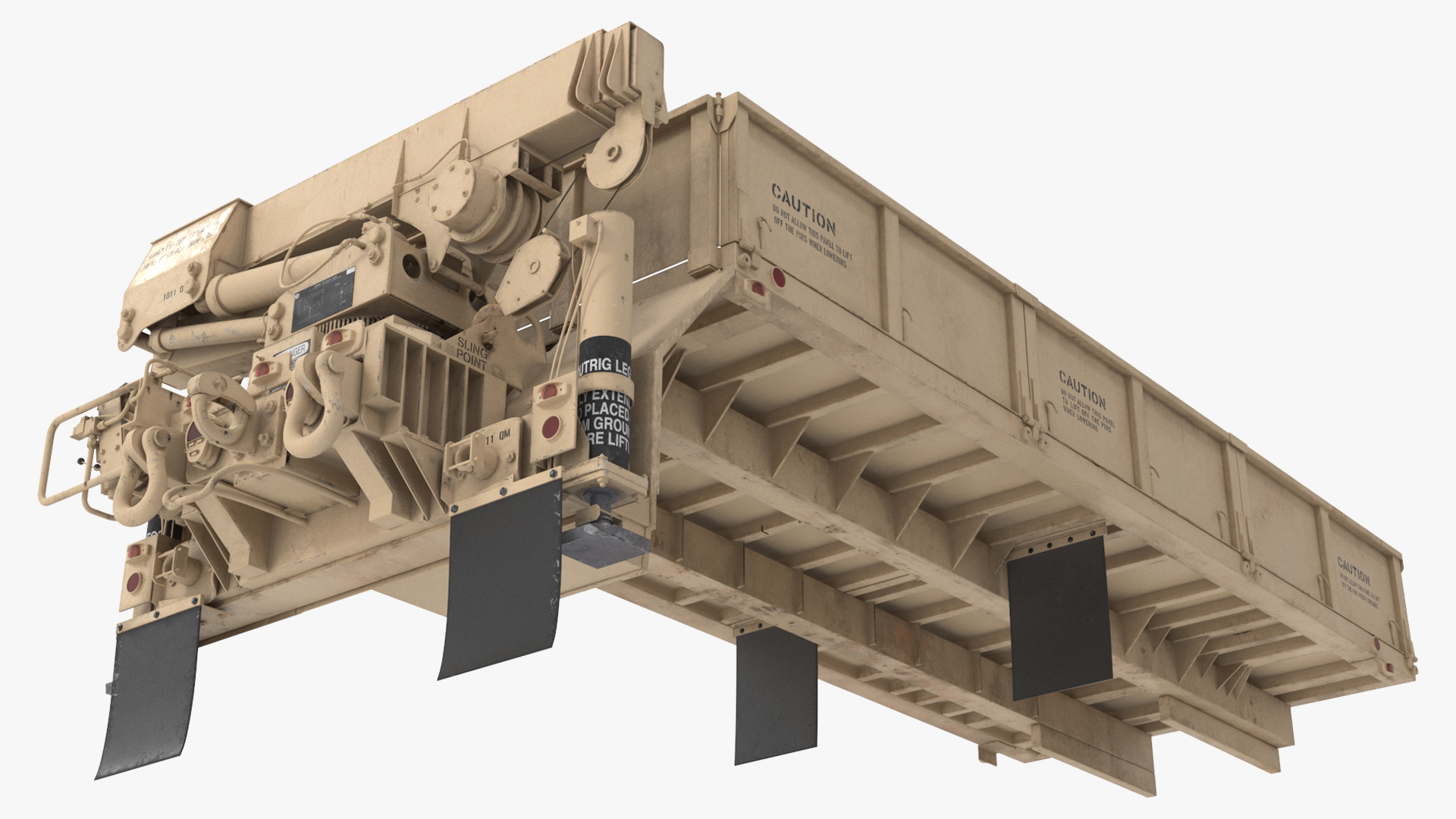 Military Flatbed Cargo Module with Loader Tan, view 4