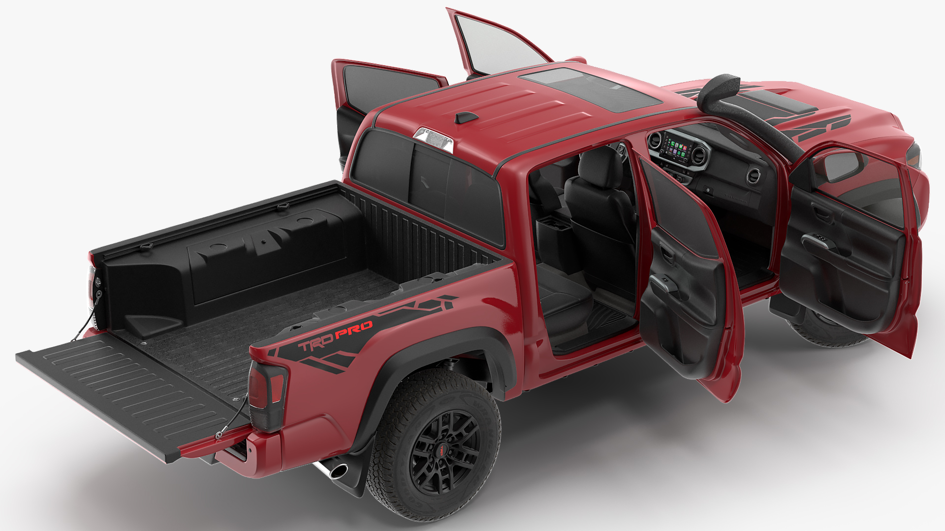 3D Toyota Tacoma TRD Pro Barcelona Red Metallic 2021 Rigged