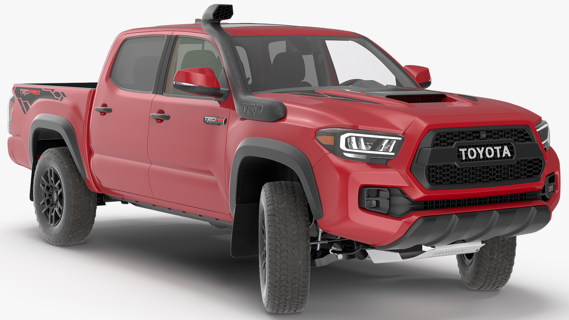 3D Toyota Tacoma TRD Pro Barcelona Red Metallic 2021 Rigged
