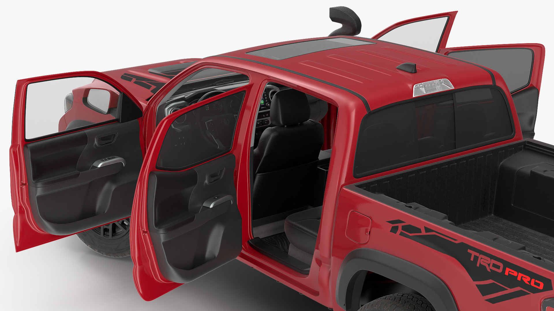 3D Toyota Tacoma TRD Pro Barcelona Red Metallic 2021 Rigged