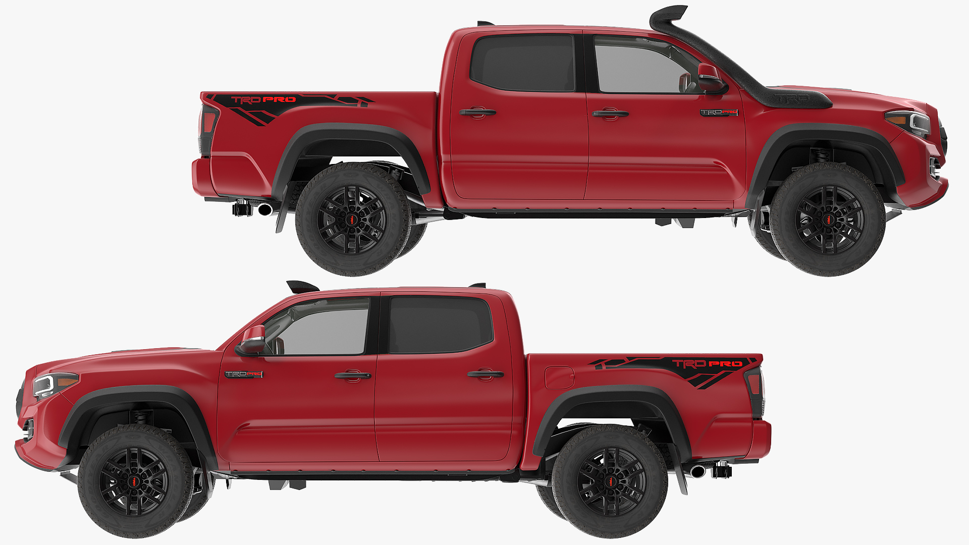 3D Toyota Tacoma TRD Pro Barcelona Red Metallic 2021 Rigged