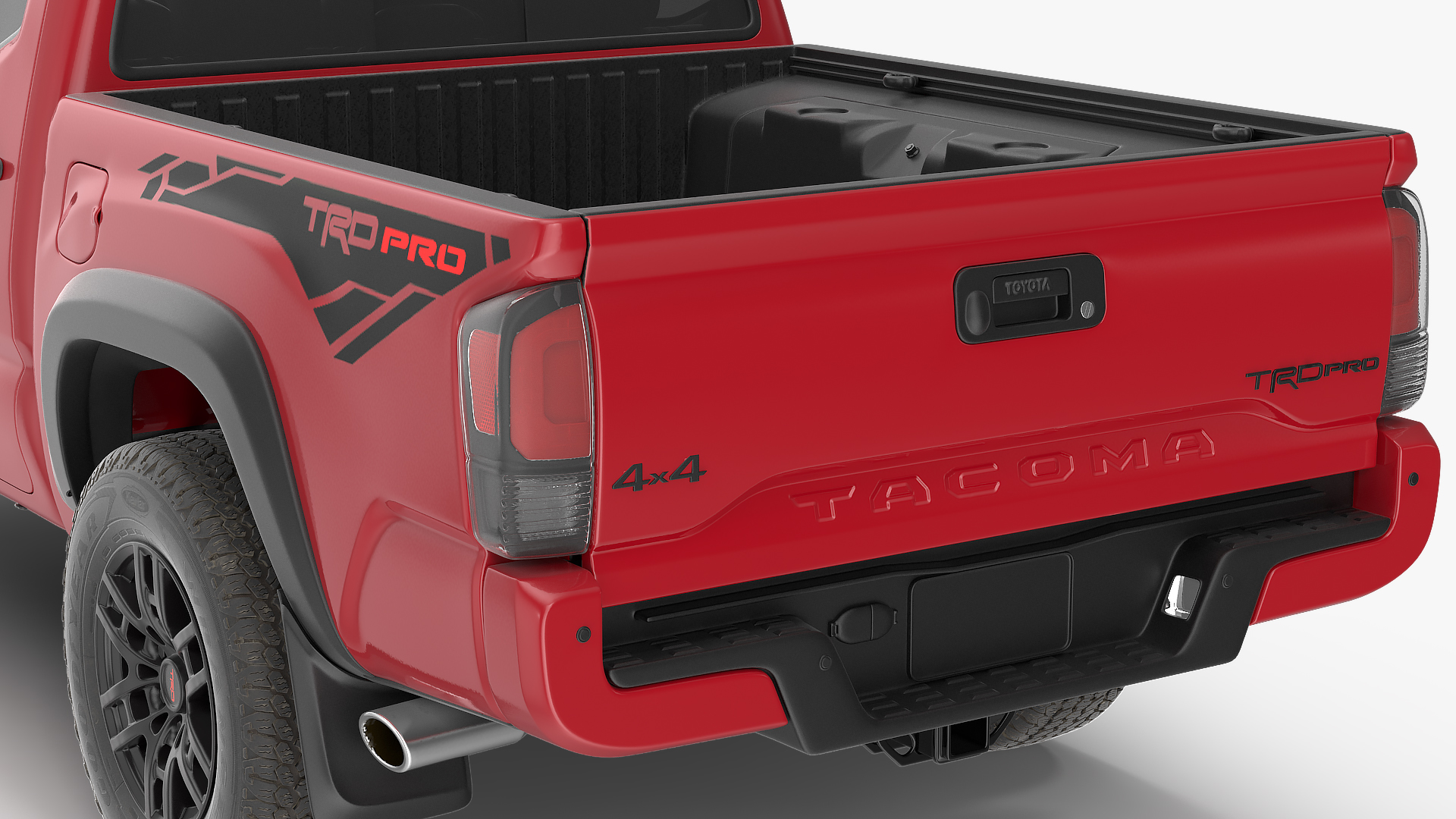 3D Toyota Tacoma TRD Pro Barcelona Red Metallic 2021 Rigged