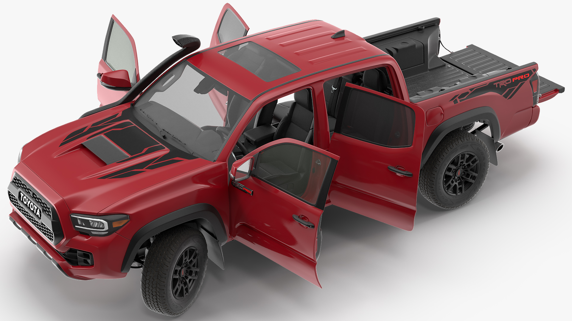 3D Toyota Tacoma TRD Pro Barcelona Red Metallic 2021 Rigged