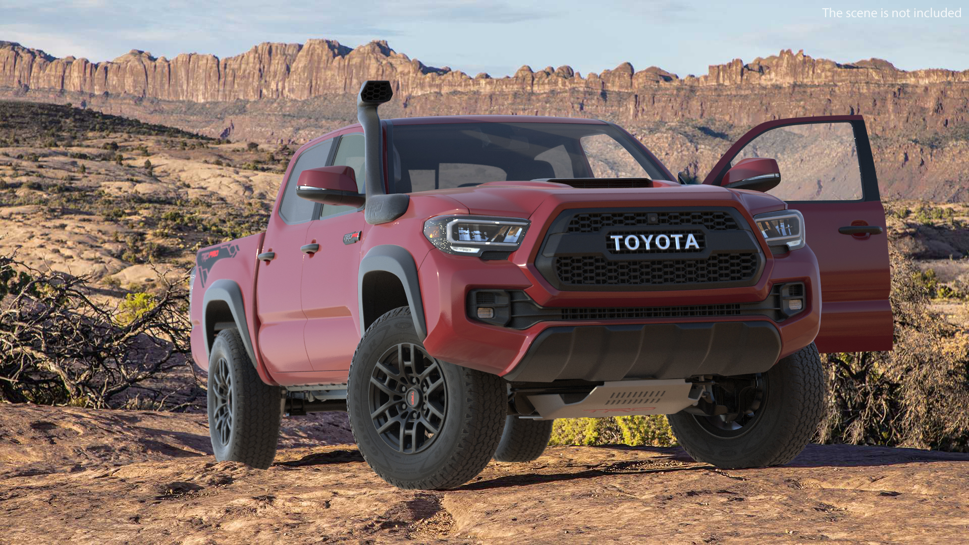 3D Toyota Tacoma TRD Pro Barcelona Red Metallic 2021 Rigged