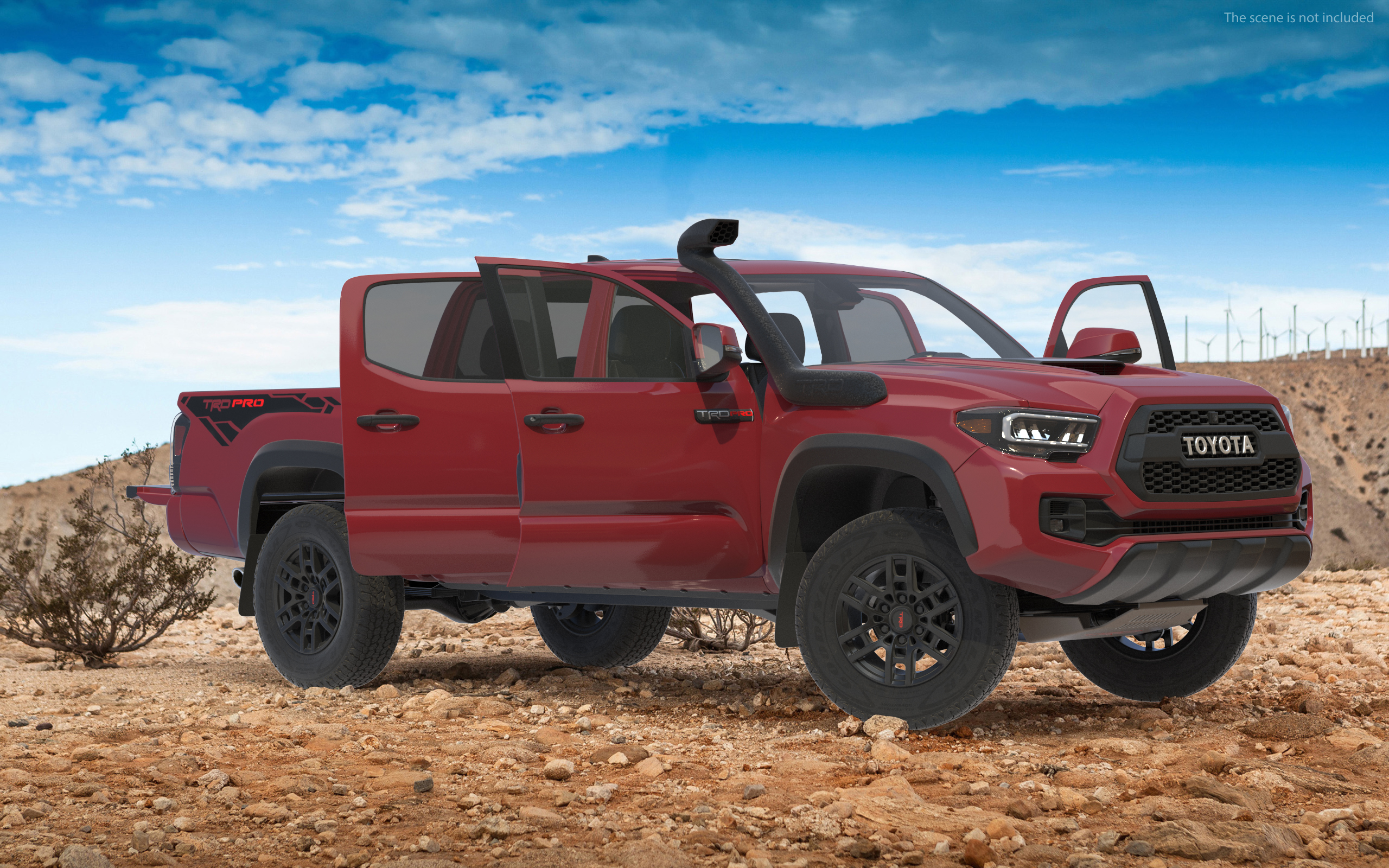 3D Toyota Tacoma TRD Pro Barcelona Red Metallic 2021 Rigged