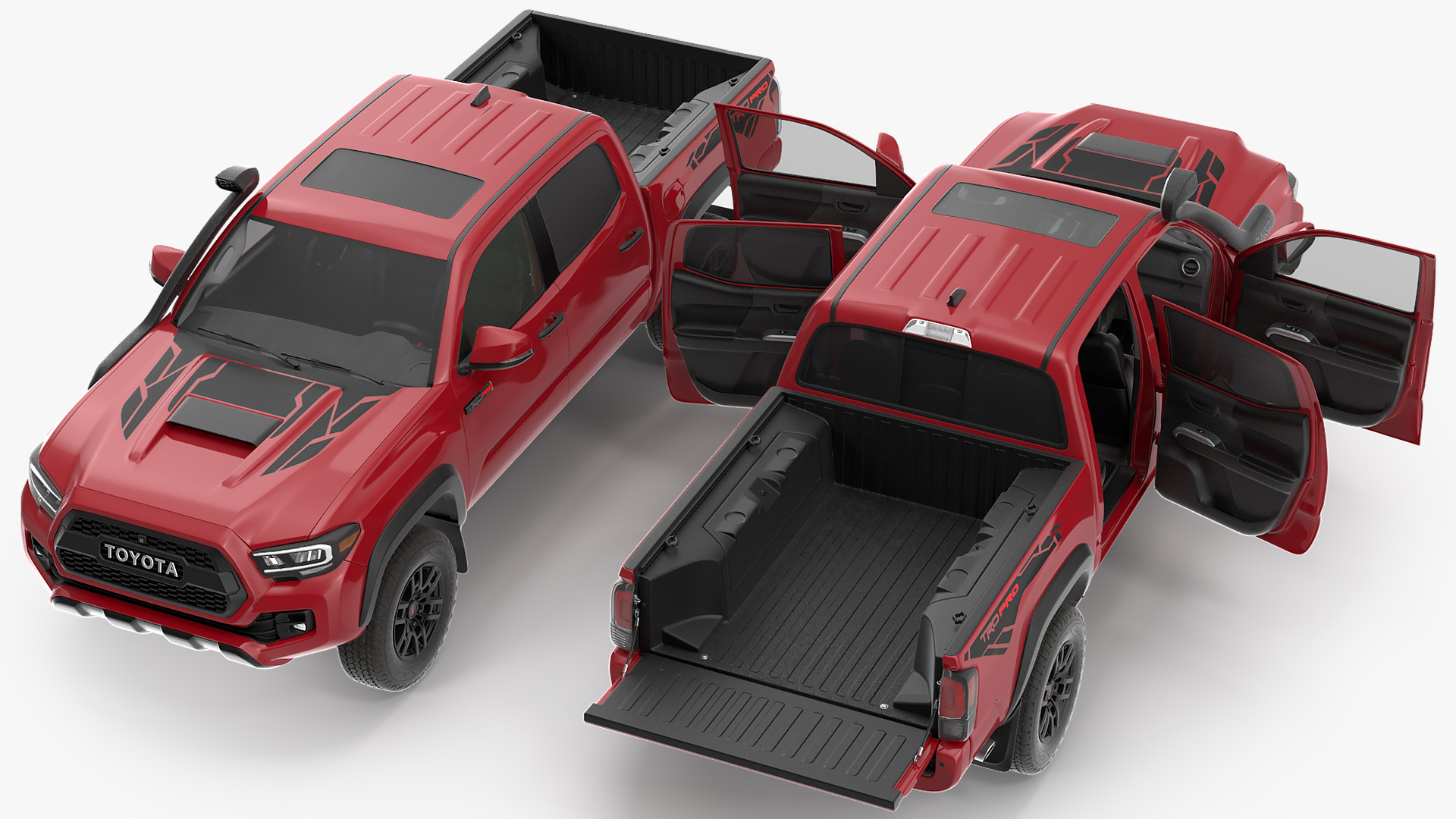 3D Toyota Tacoma TRD Pro Barcelona Red Metallic 2021 Rigged