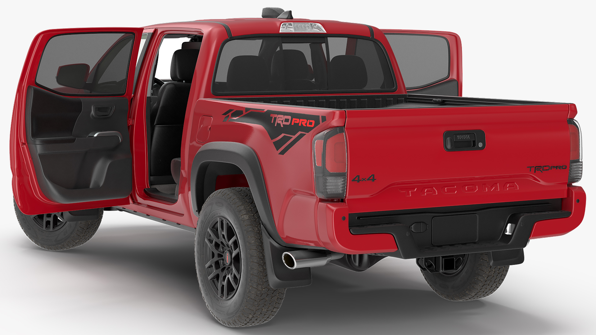 3D Toyota Tacoma TRD Pro Barcelona Red Metallic 2021 Rigged