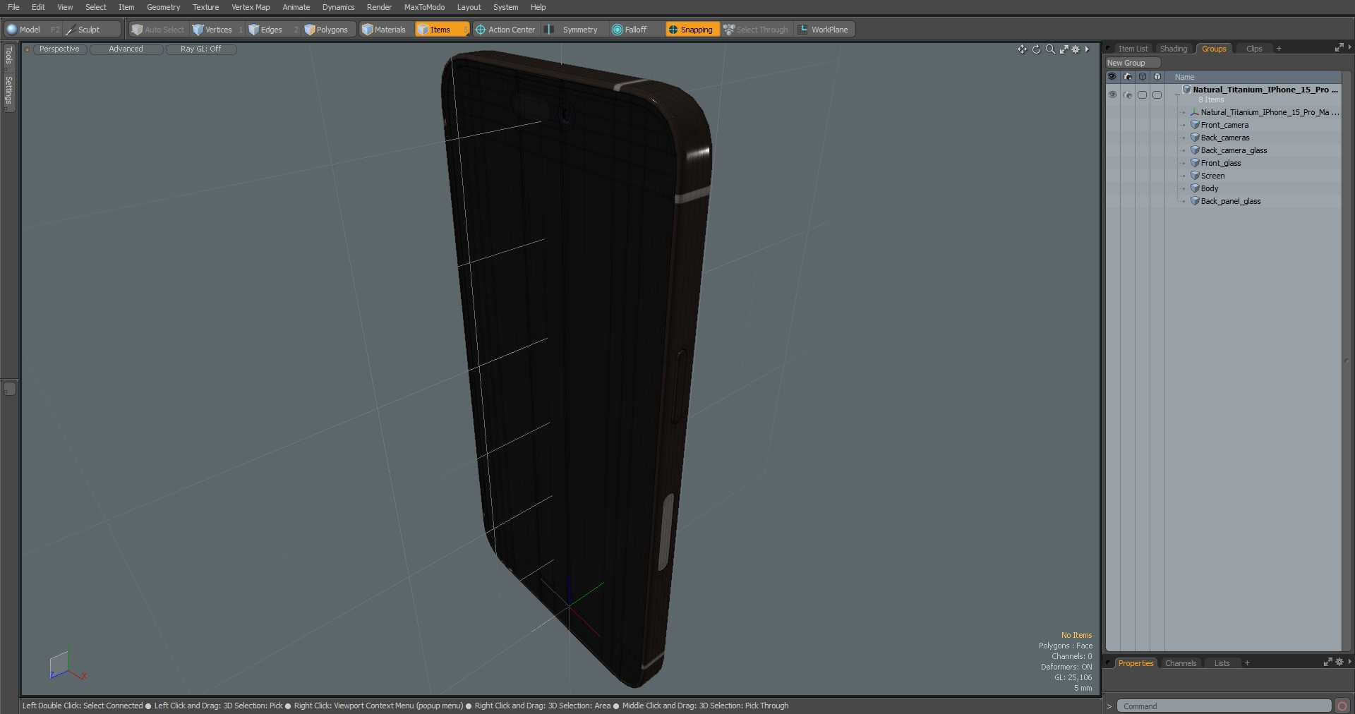 Natural Titanium IPhone 15 Pro Max Broken Glass 3D