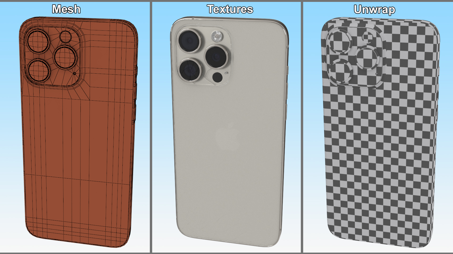 Natural Titanium IPhone 15 Pro Max Broken Glass 3D