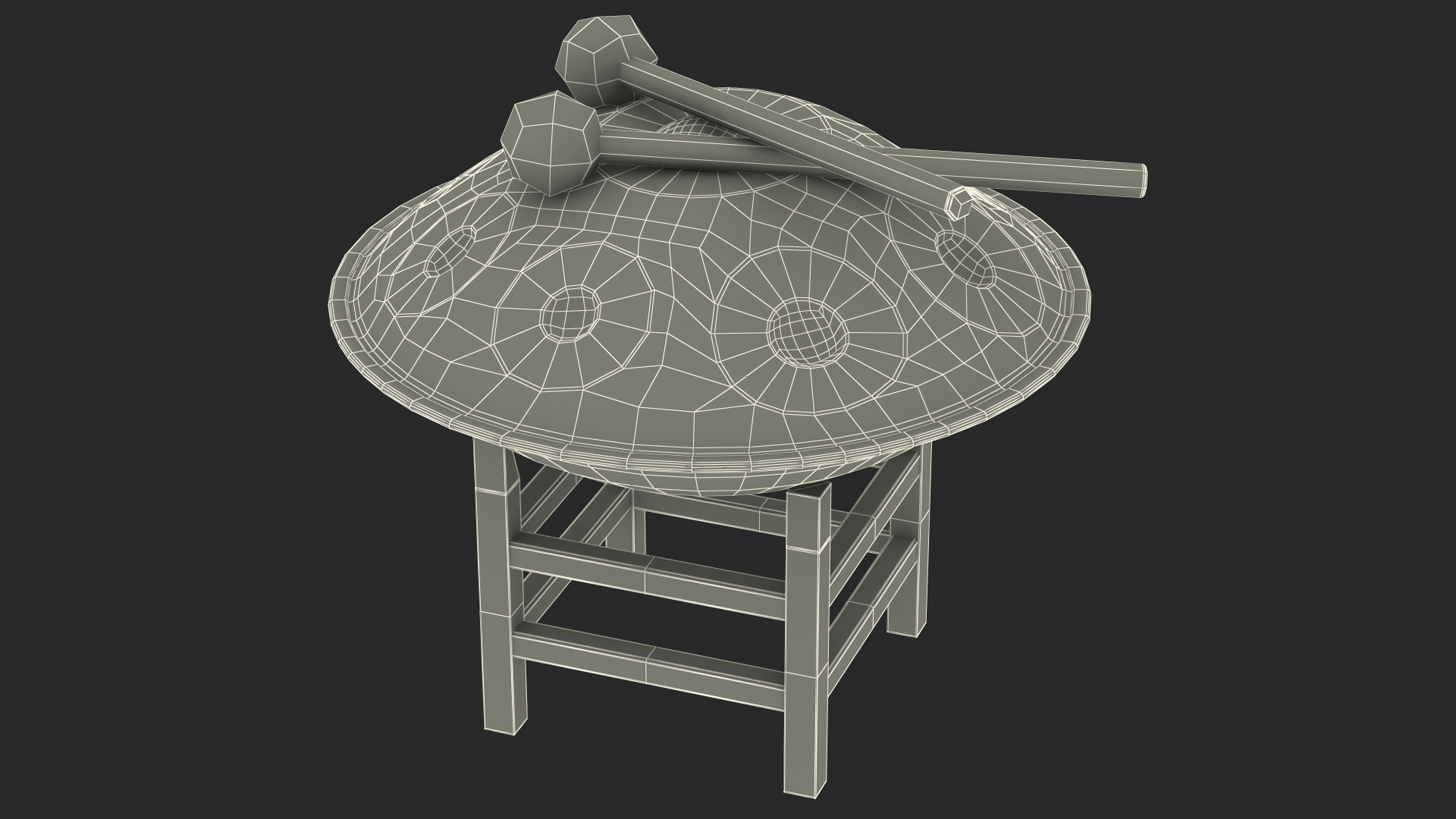3D Hang instrument on Wooden Stand