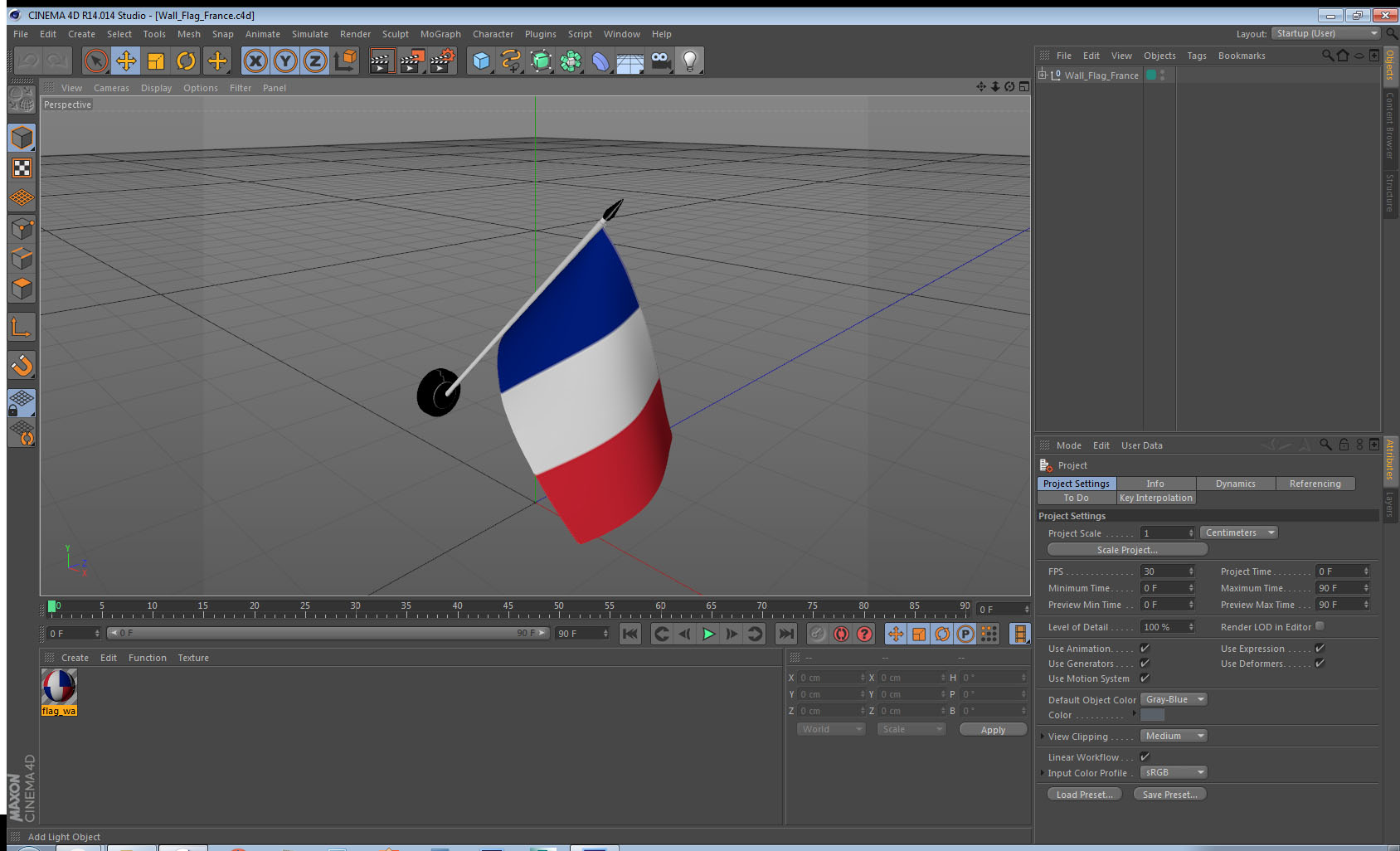 3D Wall Flag France