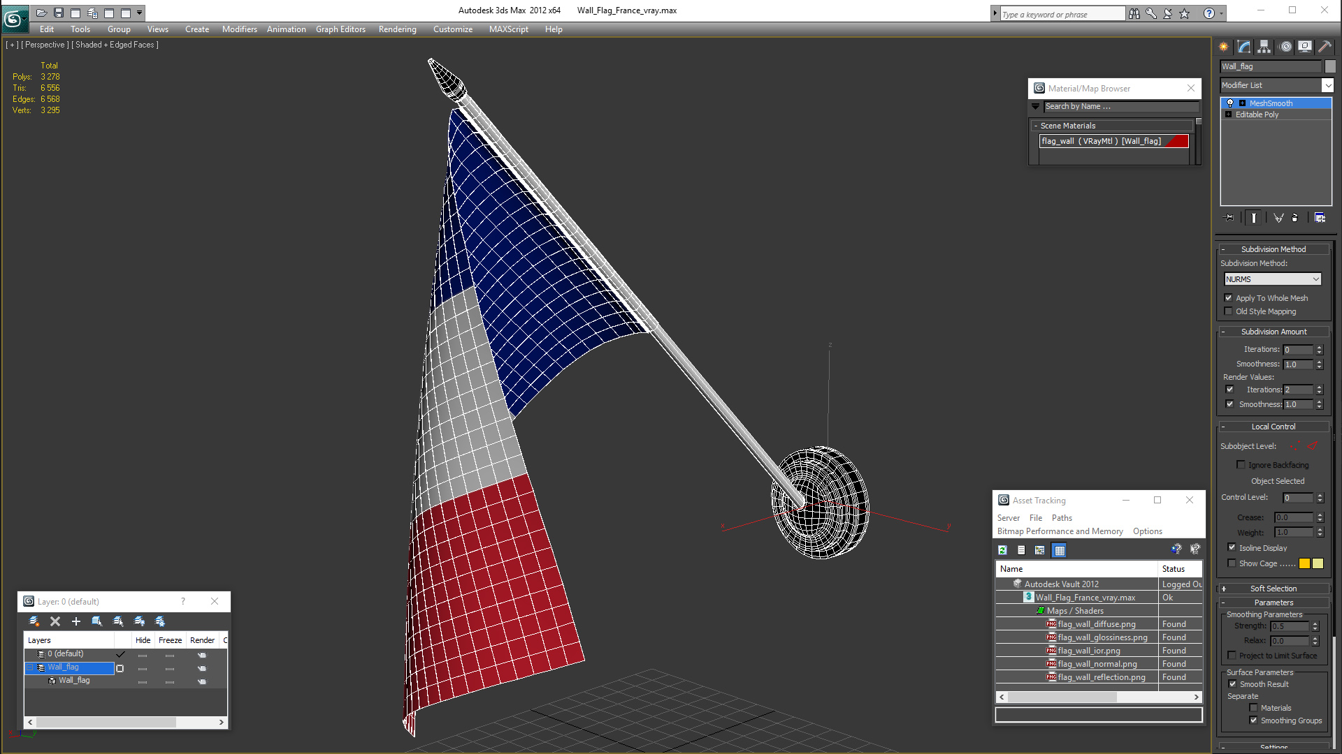 3D Wall Flag France