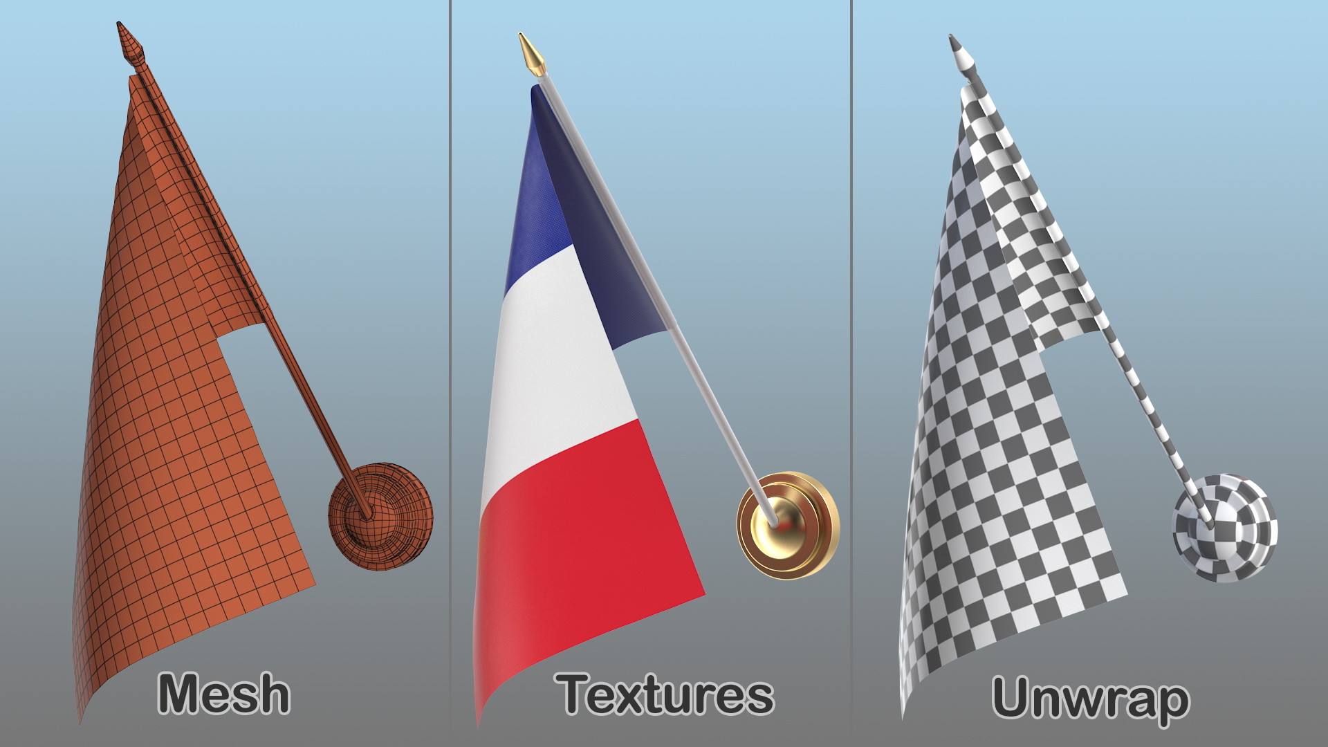 3D Wall Flag France