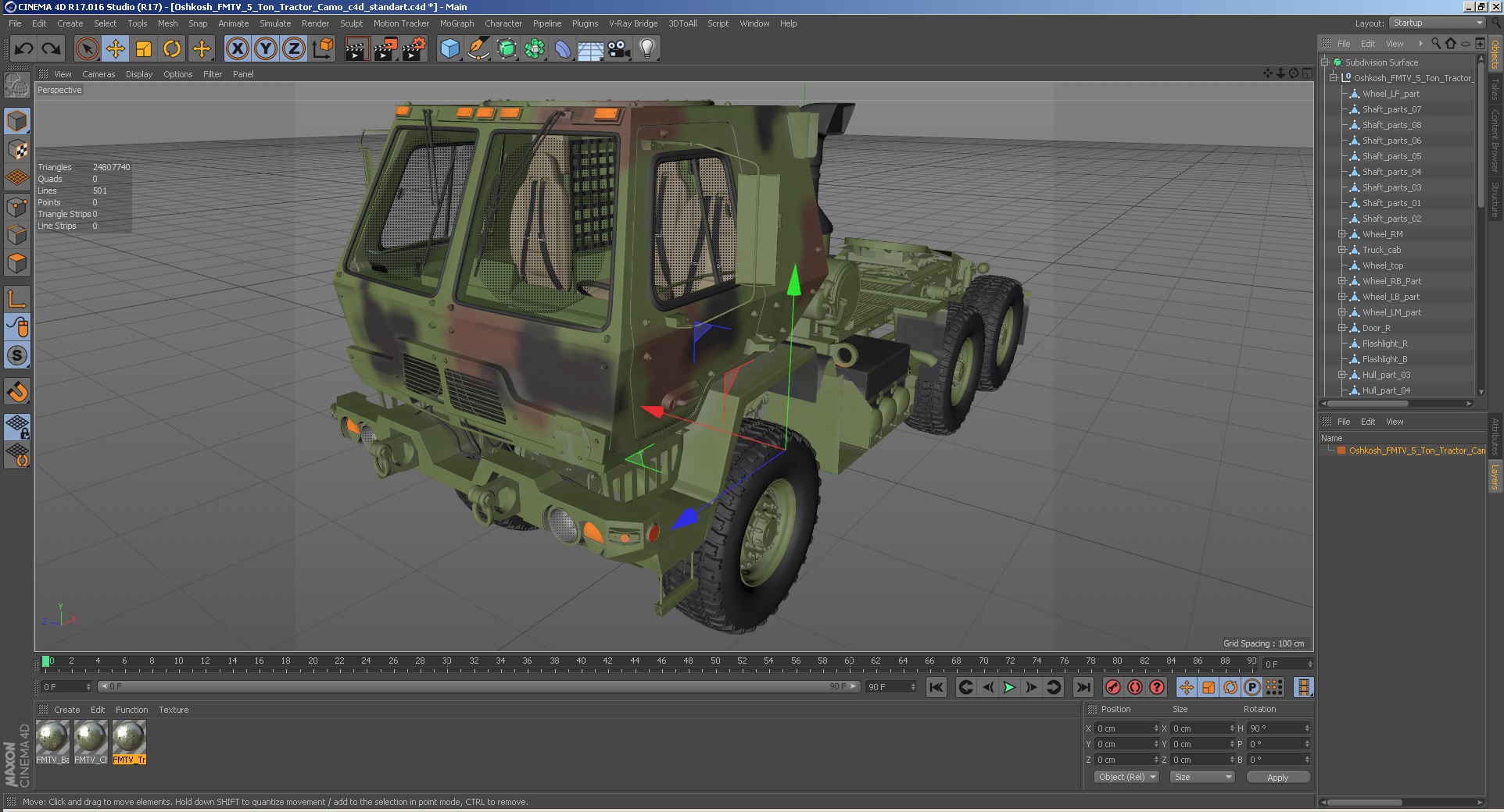 3D Oshkosh FMTV 5 Ton Tractor Camo