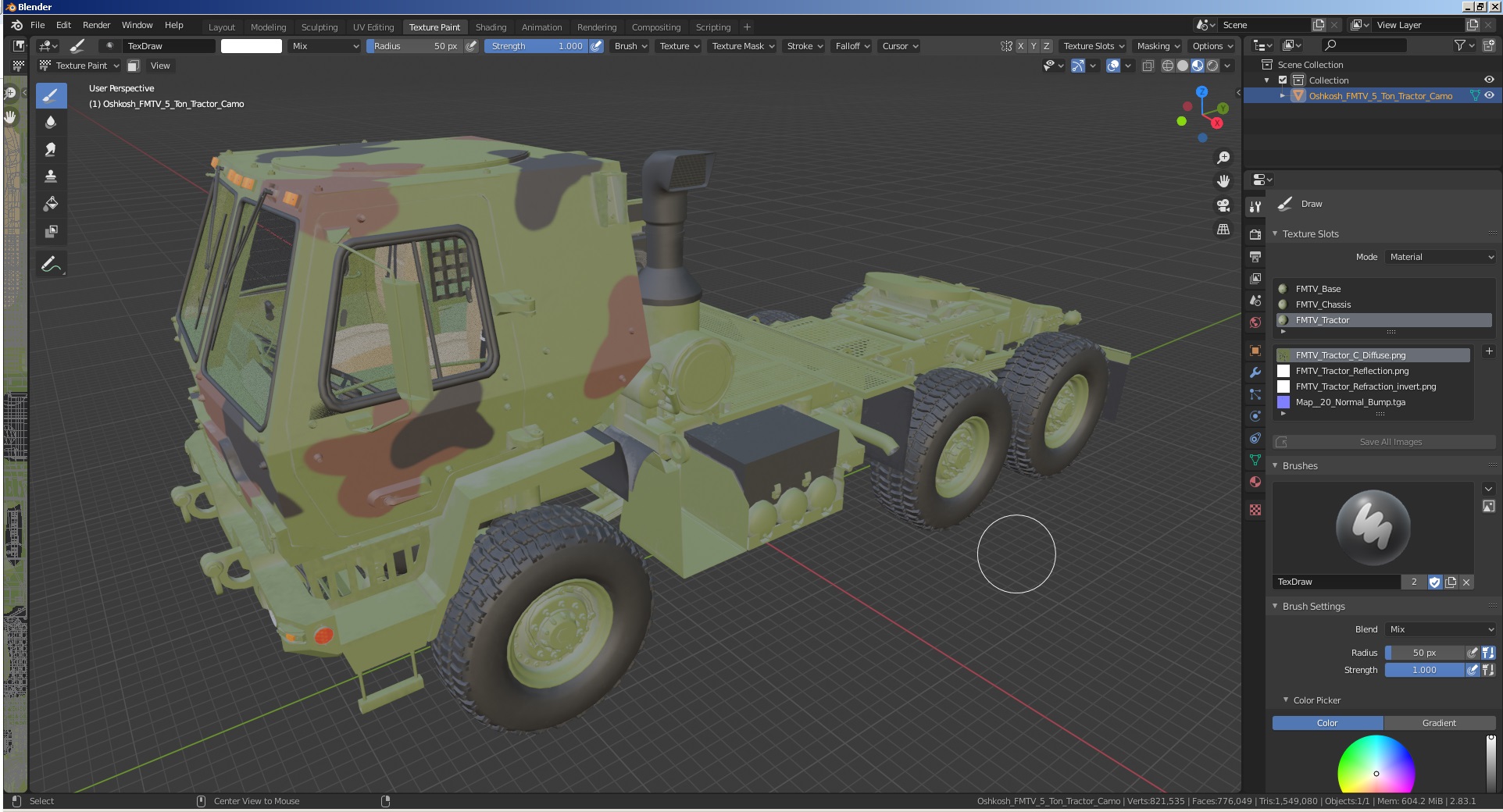 3D Oshkosh FMTV 5 Ton Tractor Camo
