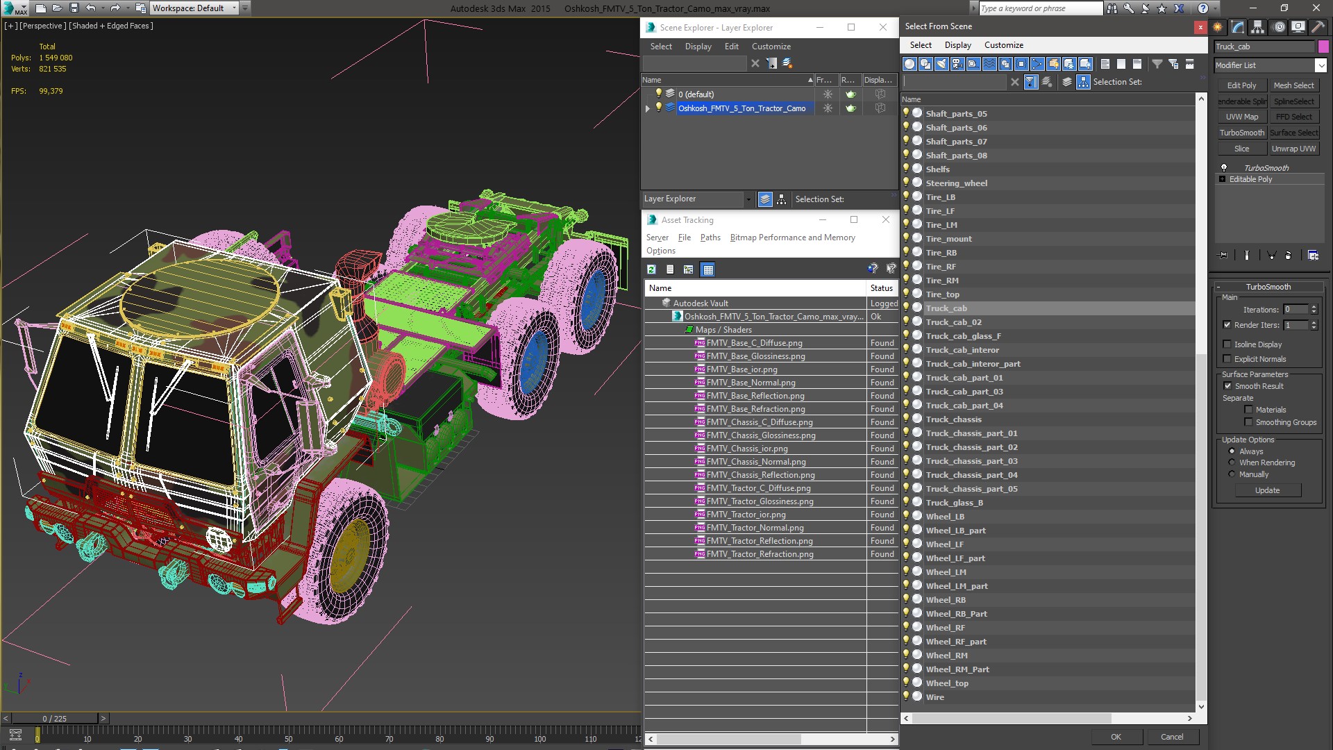 3D Oshkosh FMTV 5 Ton Tractor Camo