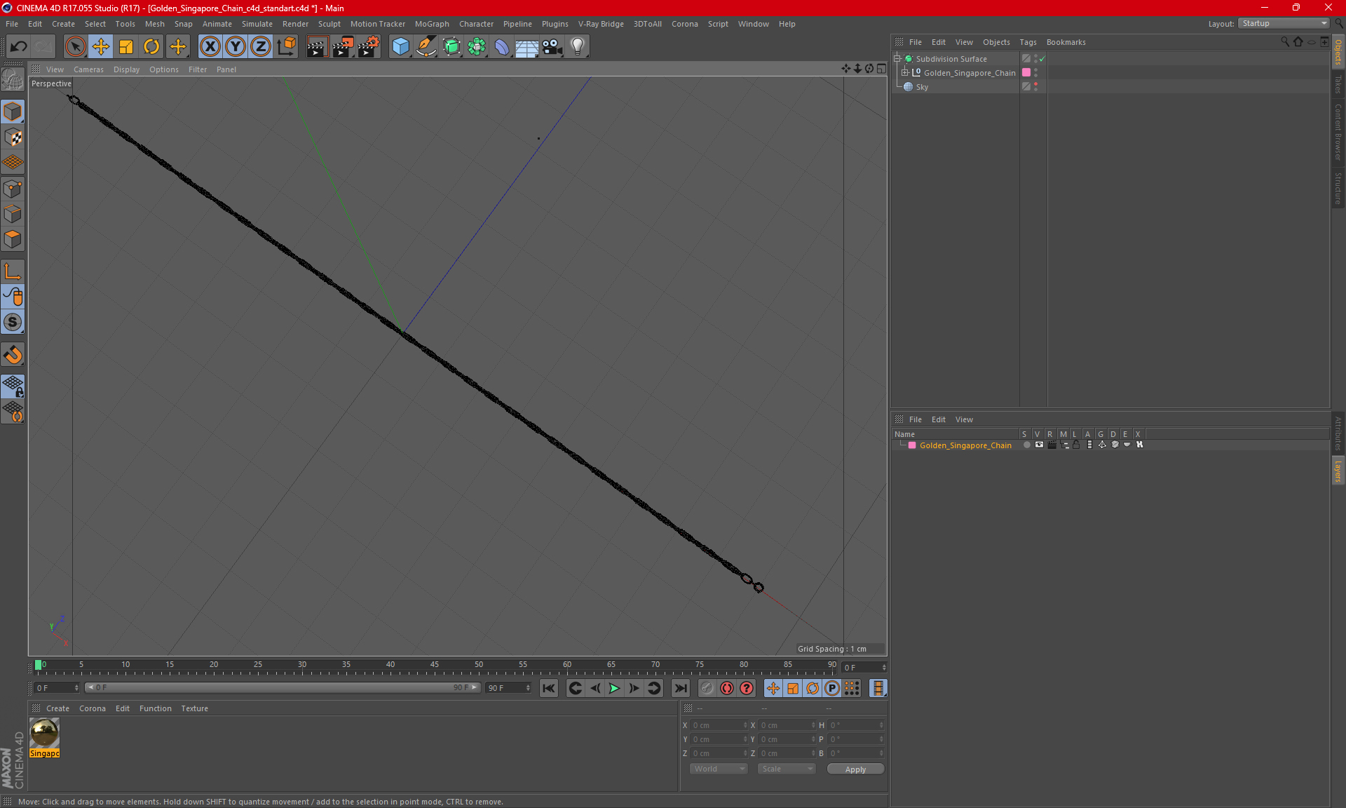 Golden Singapore Chain 3D