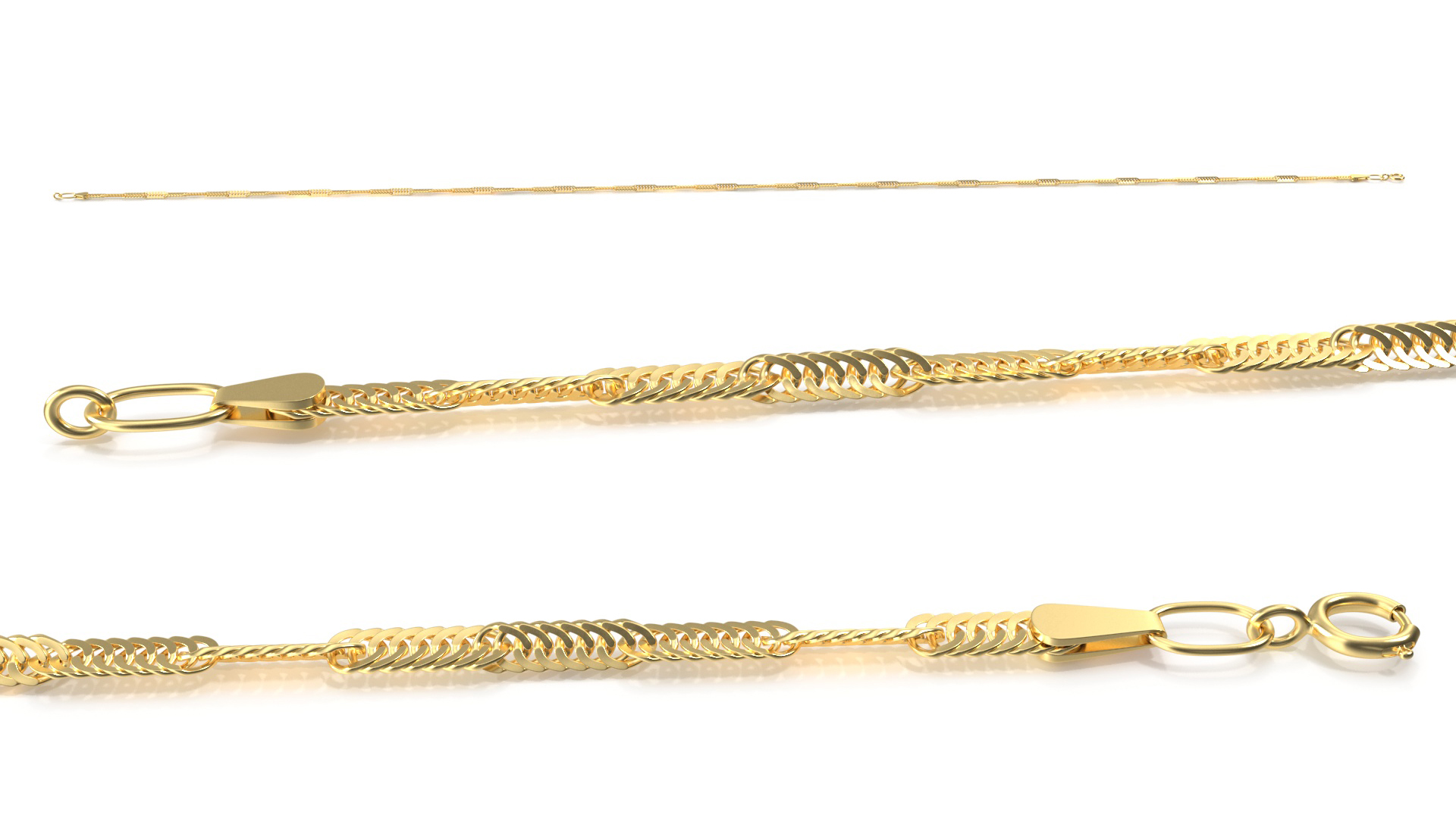 Golden Singapore Chain 3D