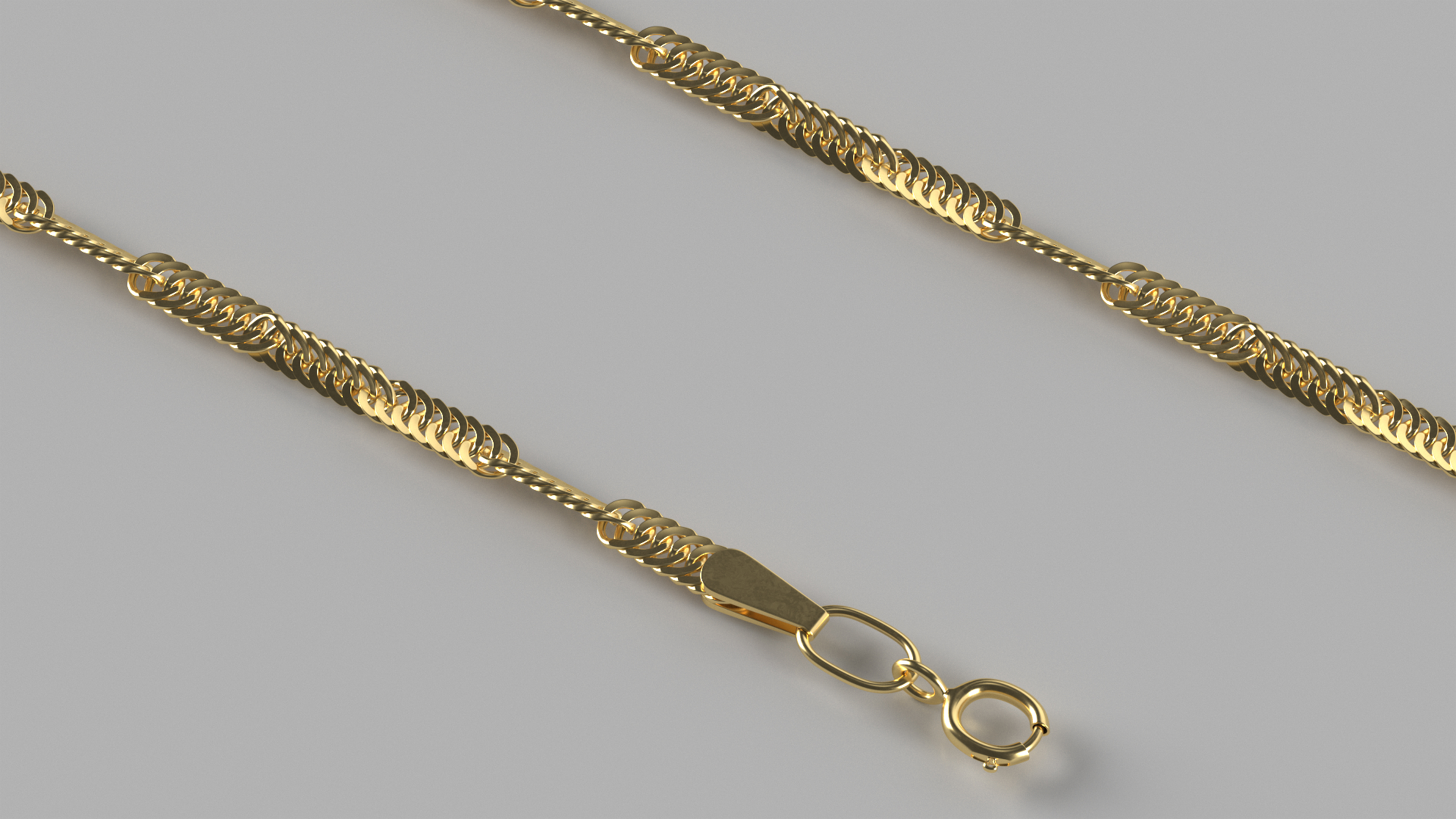 Golden Singapore Chain 3D