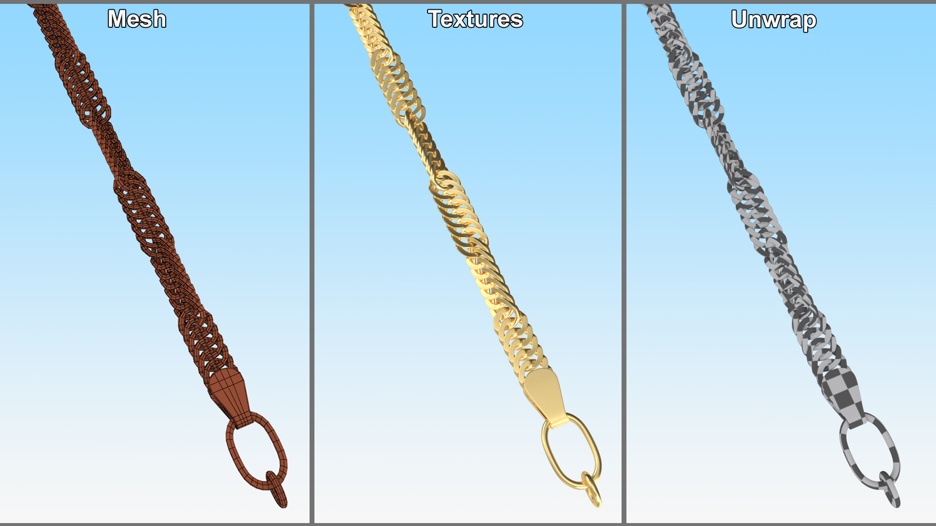 Golden Singapore Chain 3D