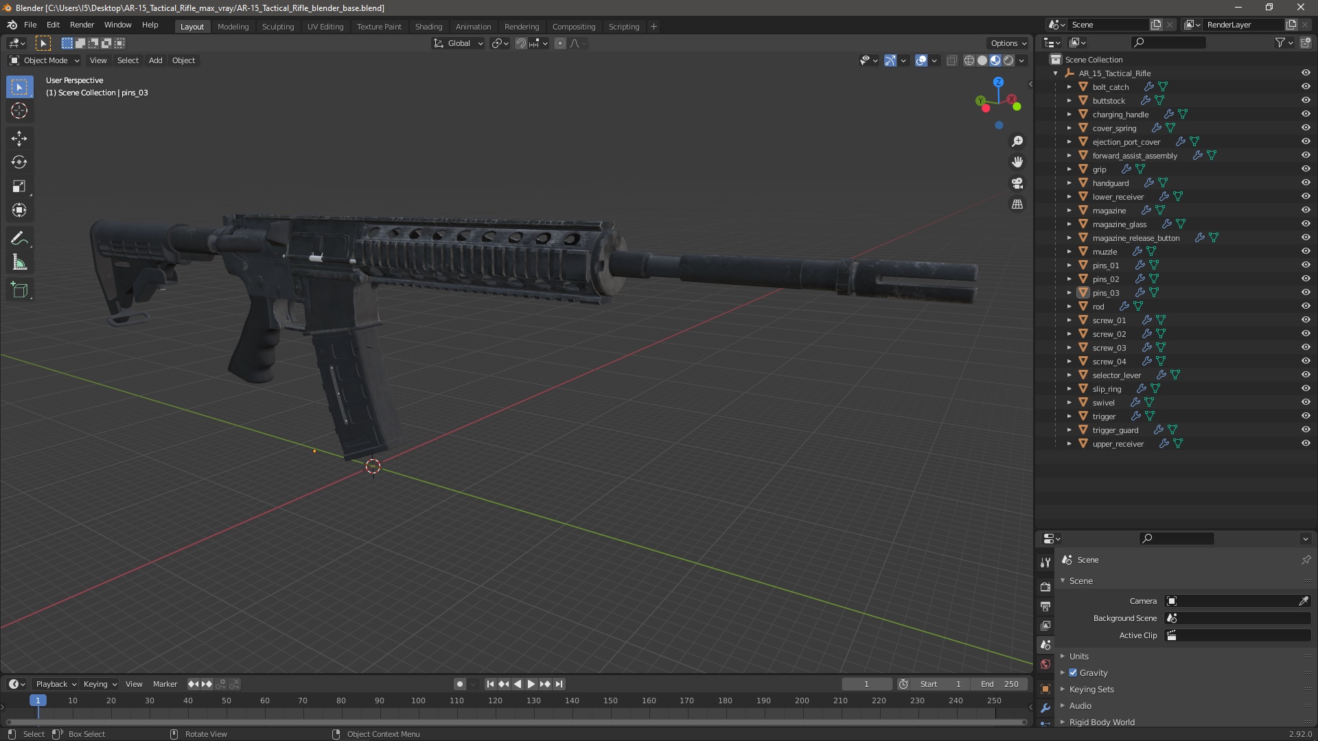 3D model AR-15 Tactical Rifle