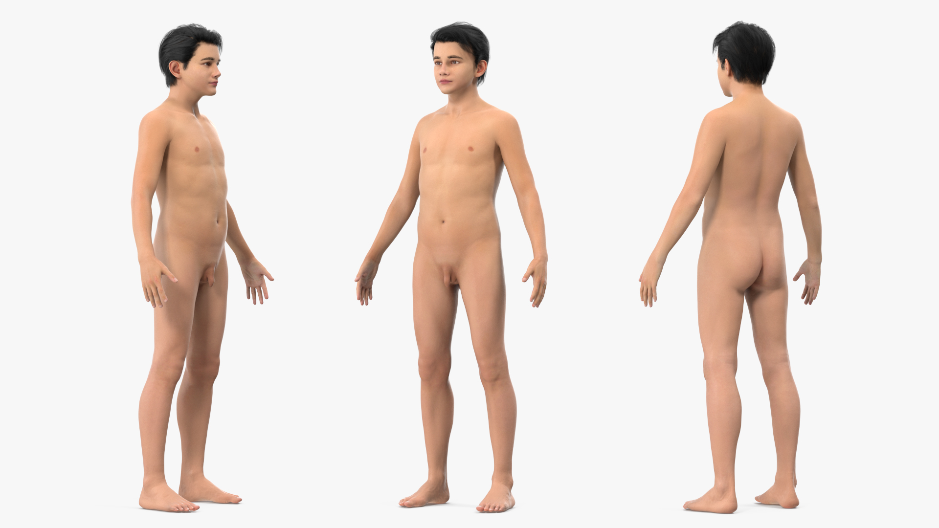3D model Naked Young Boy Anatomy Figure
