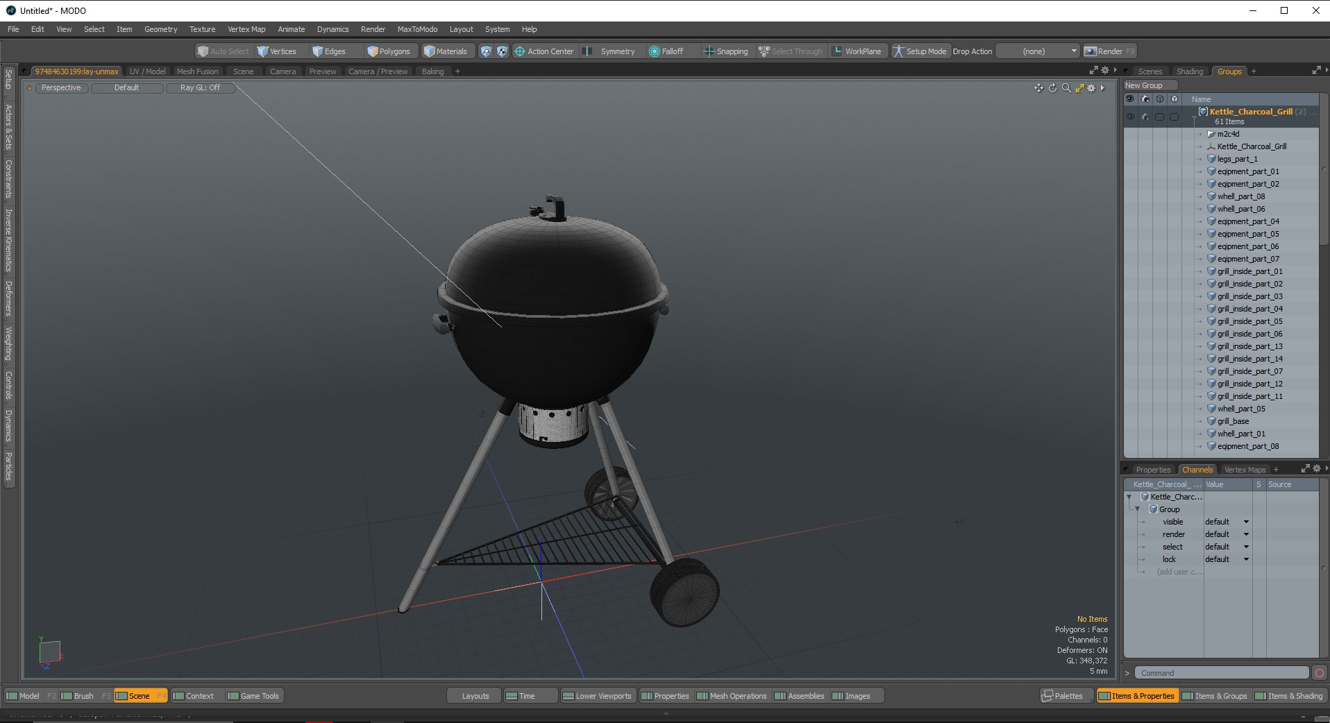 3D Kettle Charcoal Grill