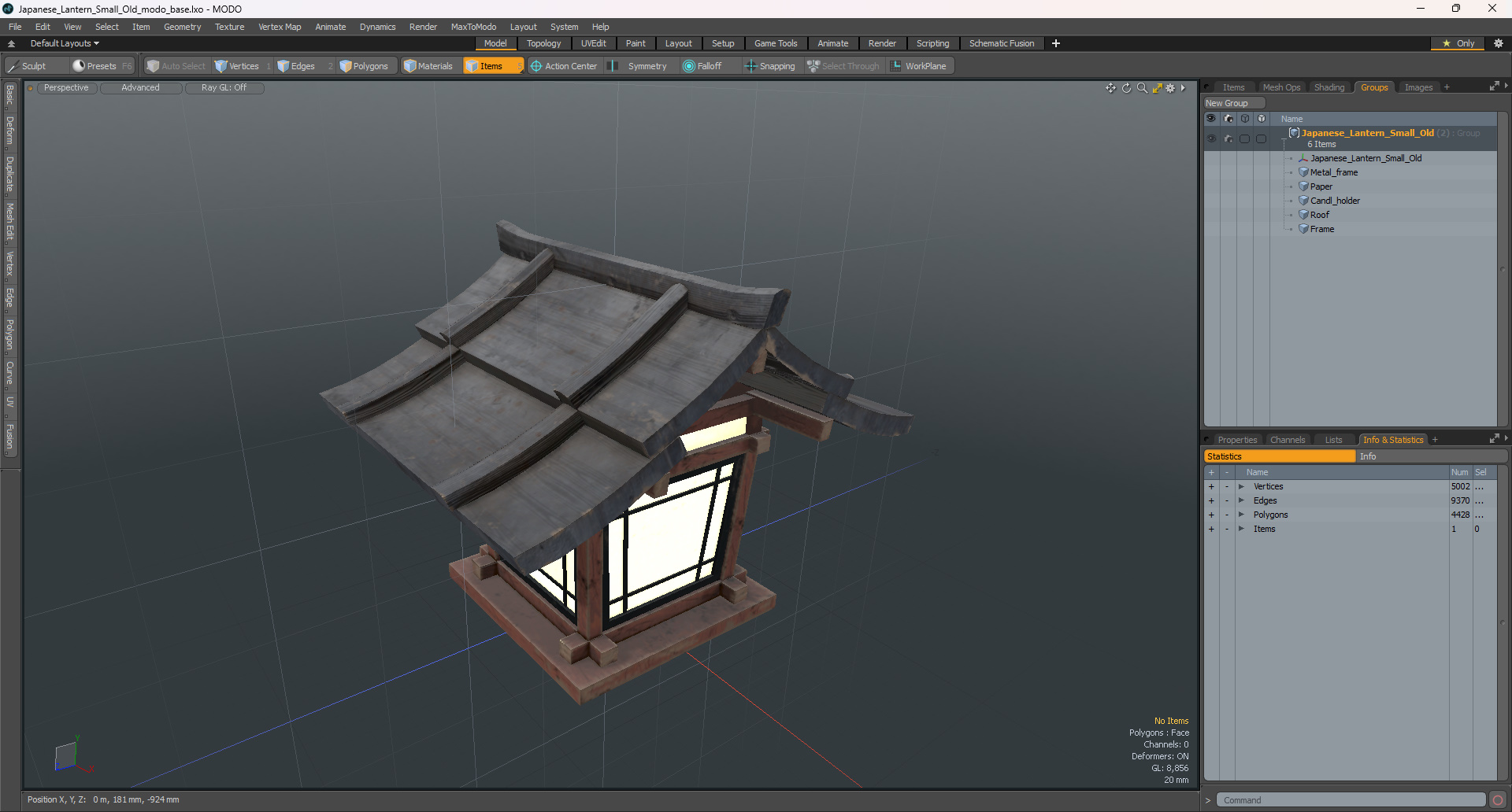 3D Japanese Lantern Small Old