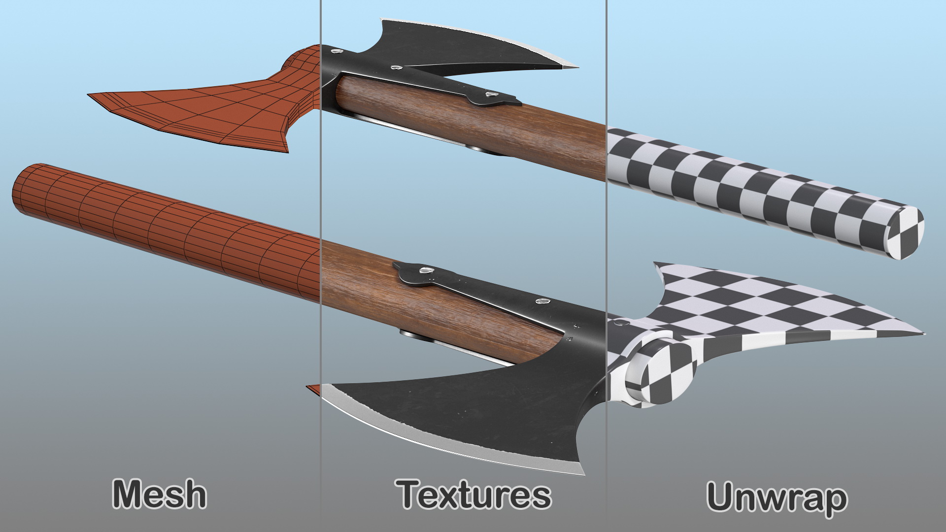 3D Throwing Double Bladed Axe