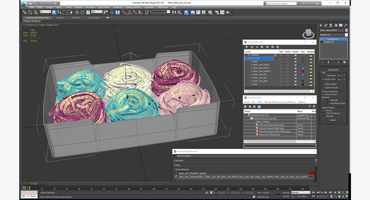 3D model Pasta Nests Set