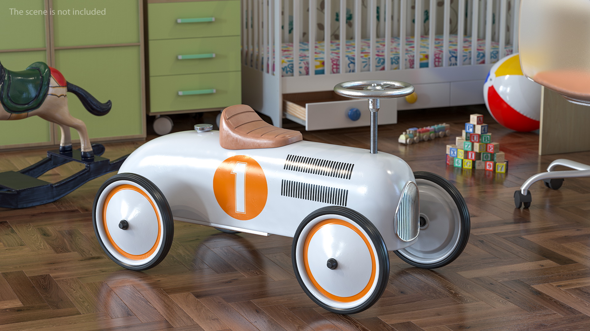 Retro Push Car 3D model
