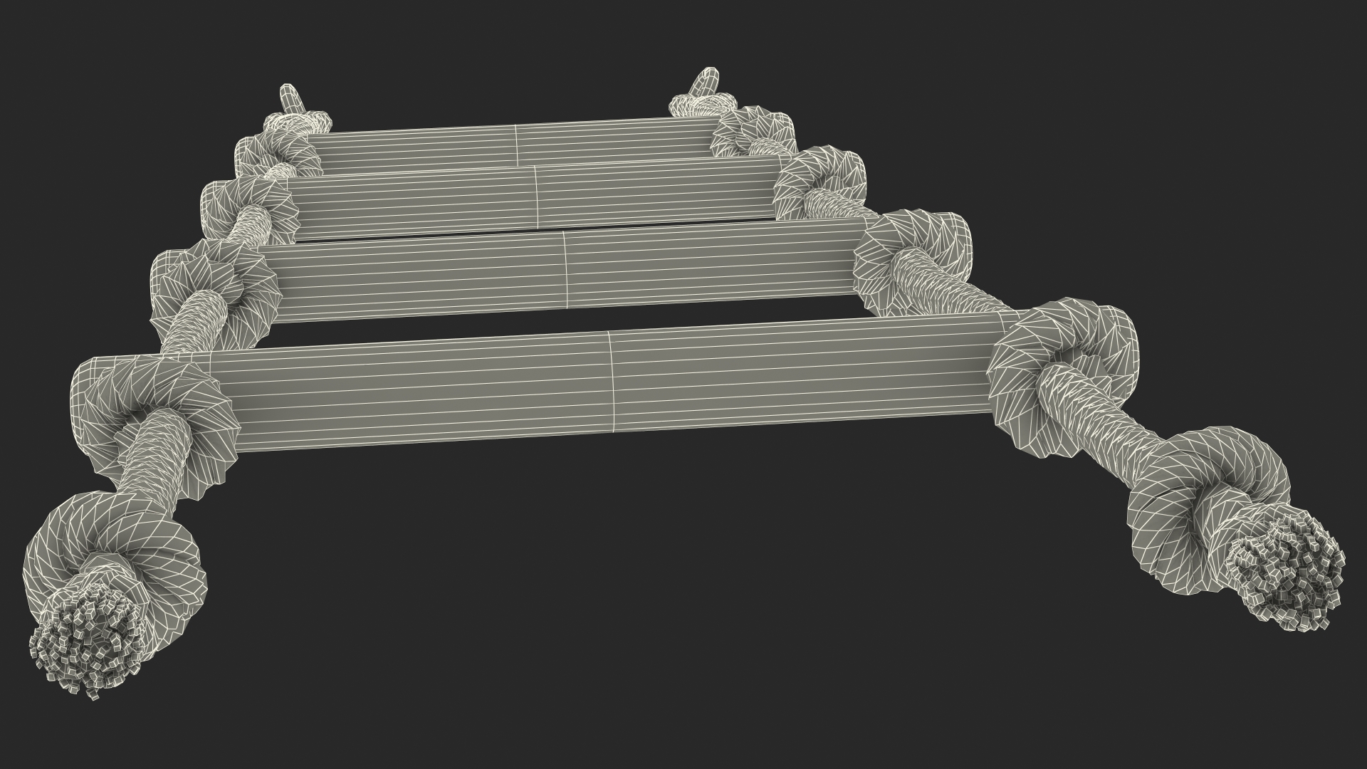 3D Wooden Rope Ladder model