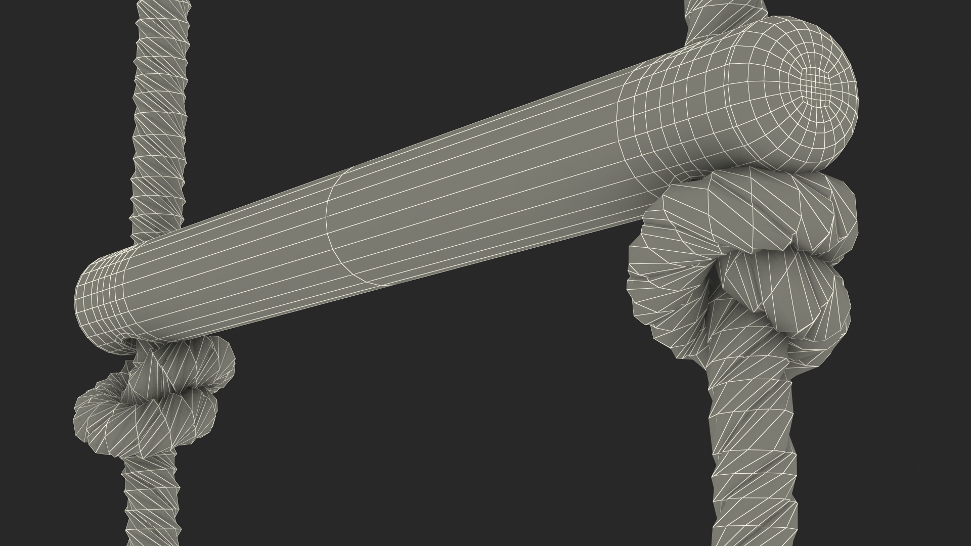 3D Wooden Rope Ladder model